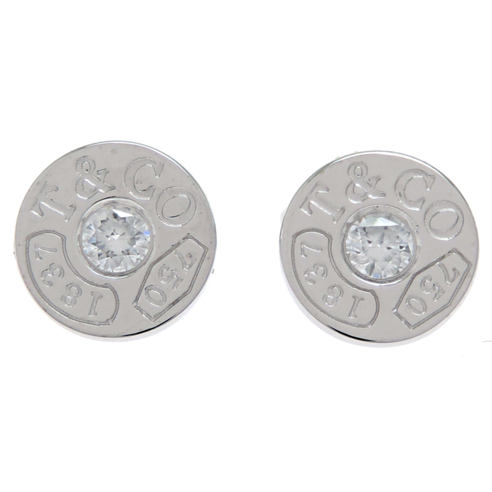 Tiffany & Co. Tiffany & Co. 1837 Circle Diamond Earrings for Women and Men, 33285663, 750 White Gold Size ONE SIZE - 1 Thumbnail