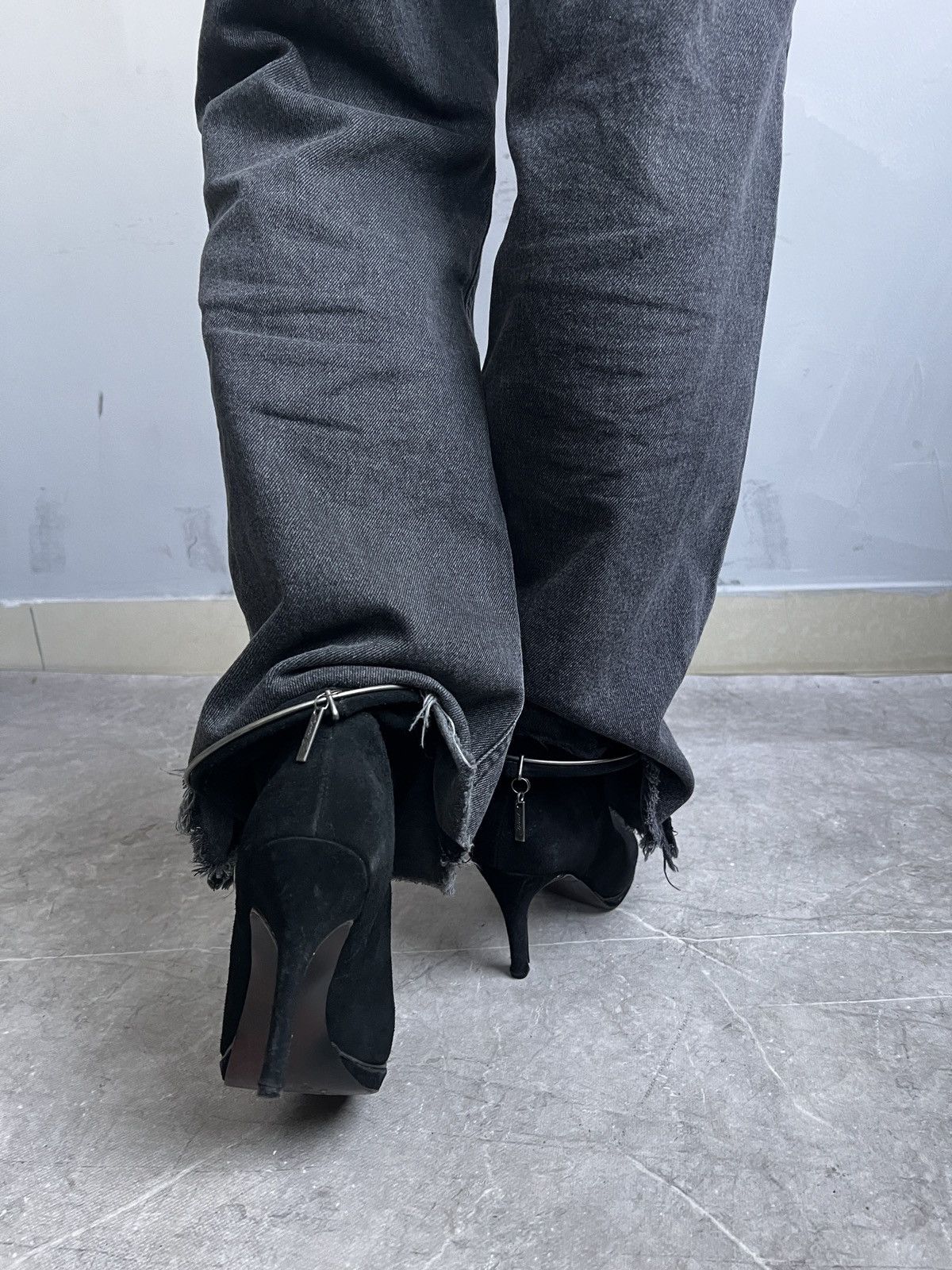 Diesel Diesel Black Leather Heels rick owens Archive Style 2000s Size US 7 / IT 37 - 8 Thumbnail