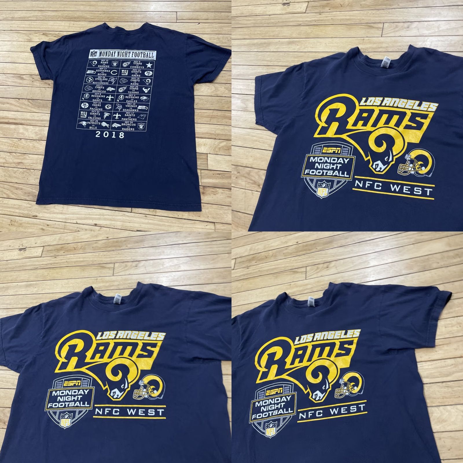American Apparel American Apparel NFL Los Angeles Rams 2018 Monday Night Football Shirt Blue Tee XL Men Crew Neck Short Sleeve Cotton Logo Graphic"} Size US XL / EU 56 / 4 - 9 Thumbnail