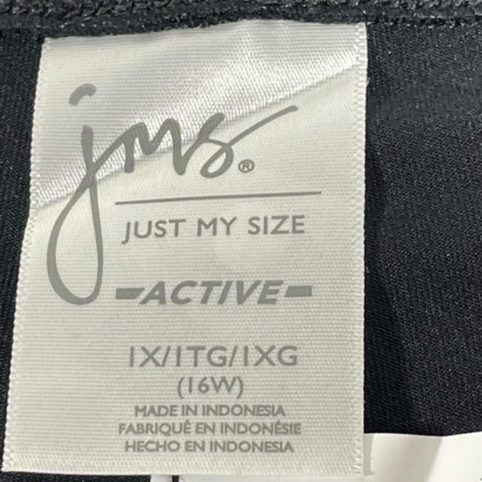 Other Just My Size Black White Mesh Panel Cropped Leggings Size 1X Size 31" - 9 Thumbnail