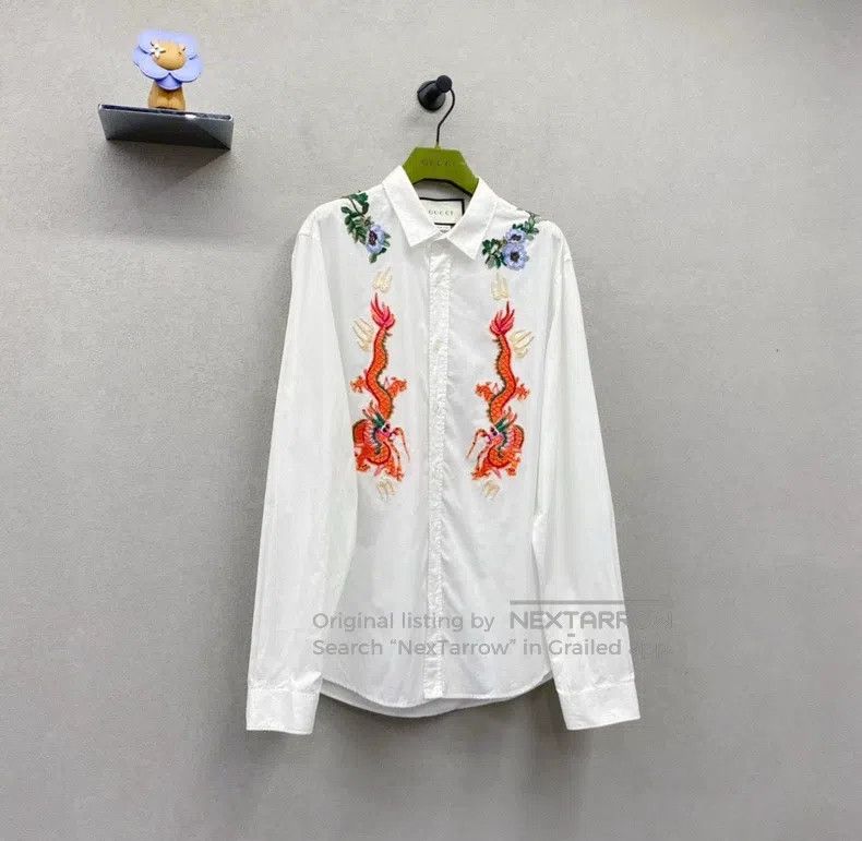 Gucci Gucci White floral embroidered shirt Size US XXS / EU 40 - 3 Thumbnail