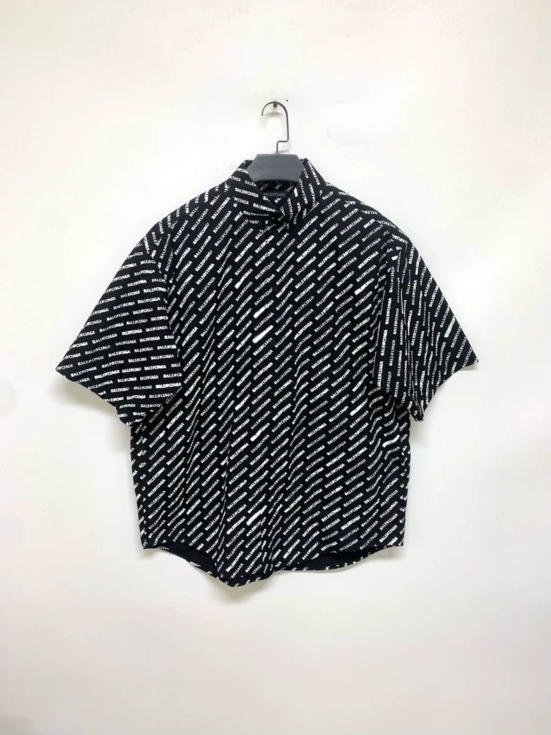Balenciaga Balenciaga Logo Print Short Sleeve Shirt - dmc Size US M / EU 48-50 / 2 - 1 Thumbnail