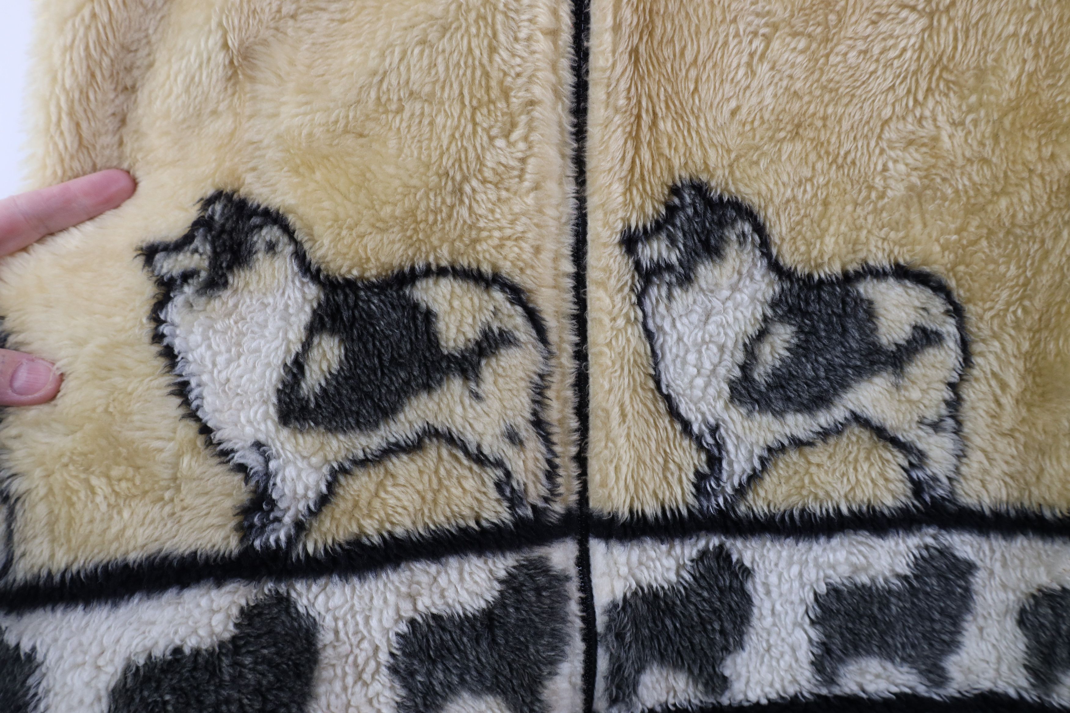 Vintage Vintage 90s Y2K Streetwear Dog All Over Print Fleece Jacket Size XXL / US 16-18 / IT 52-54 - 5 Thumbnail