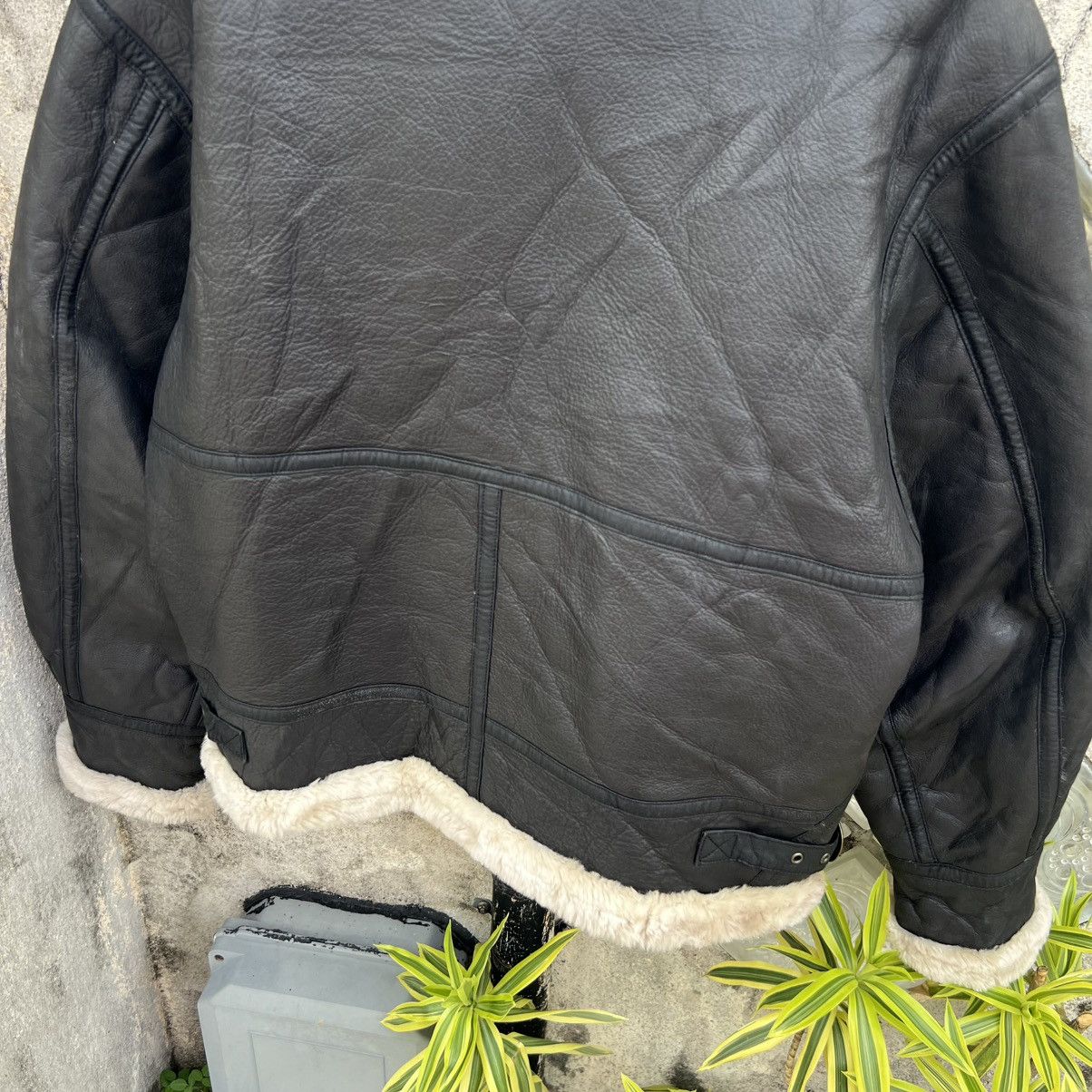 Genuine Leather “VINTAGE B-3” LEATHER FLIGHT JACKET BLACK CREAM LINED Size US M / EU 48-50 / 2 - 12 Thumbnail