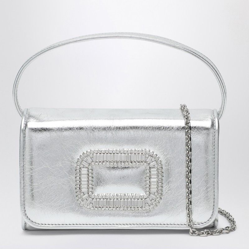 Roger Vivier Roger Vivier Silver Leather Micro Pilgrim Bag Size ONE SIZE - 1 Thumbnail