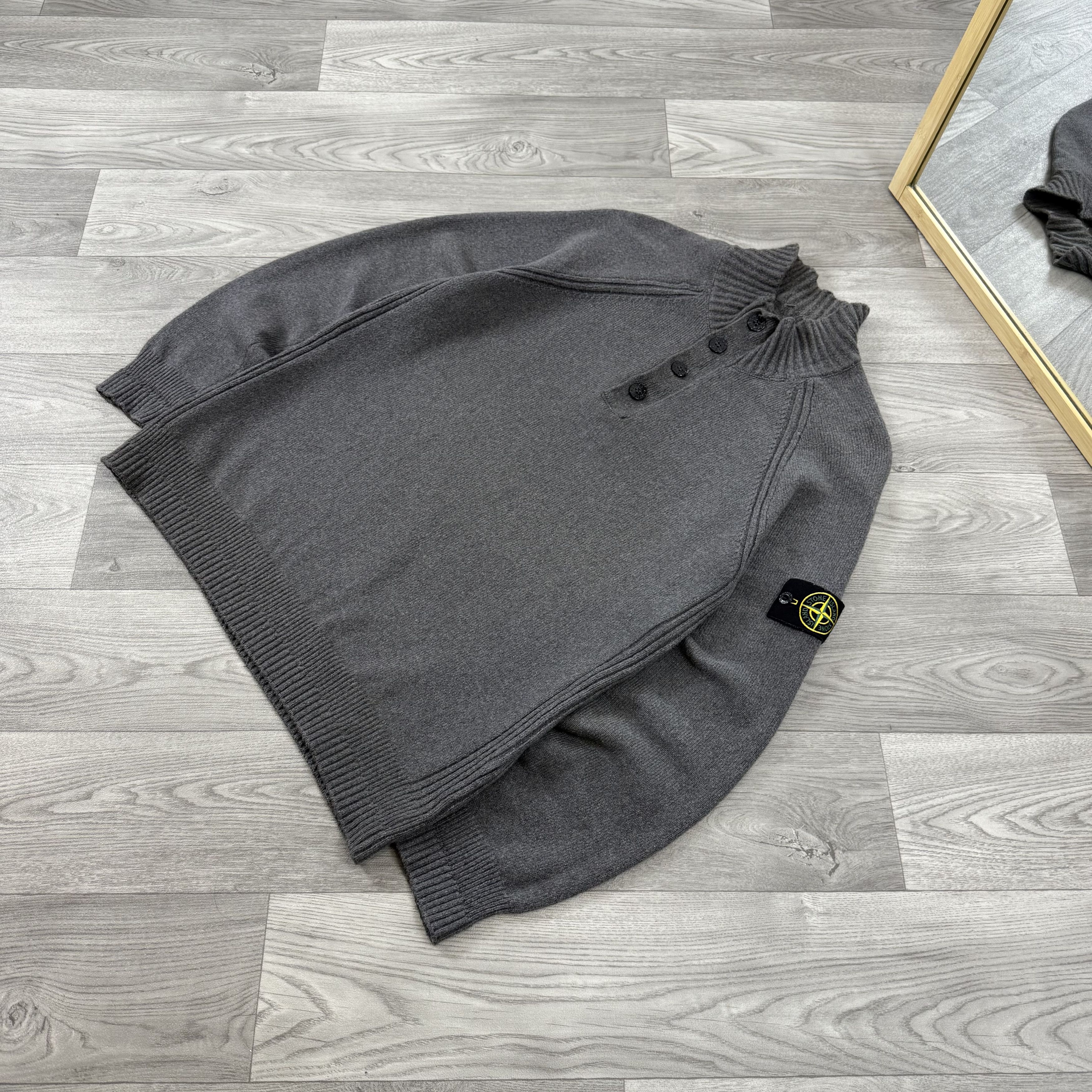 Stone Island Stone Island Wool Half Zip Button Grey Knit Sweater Size US XL / EU 56 / 4 - 2 Thumbnail