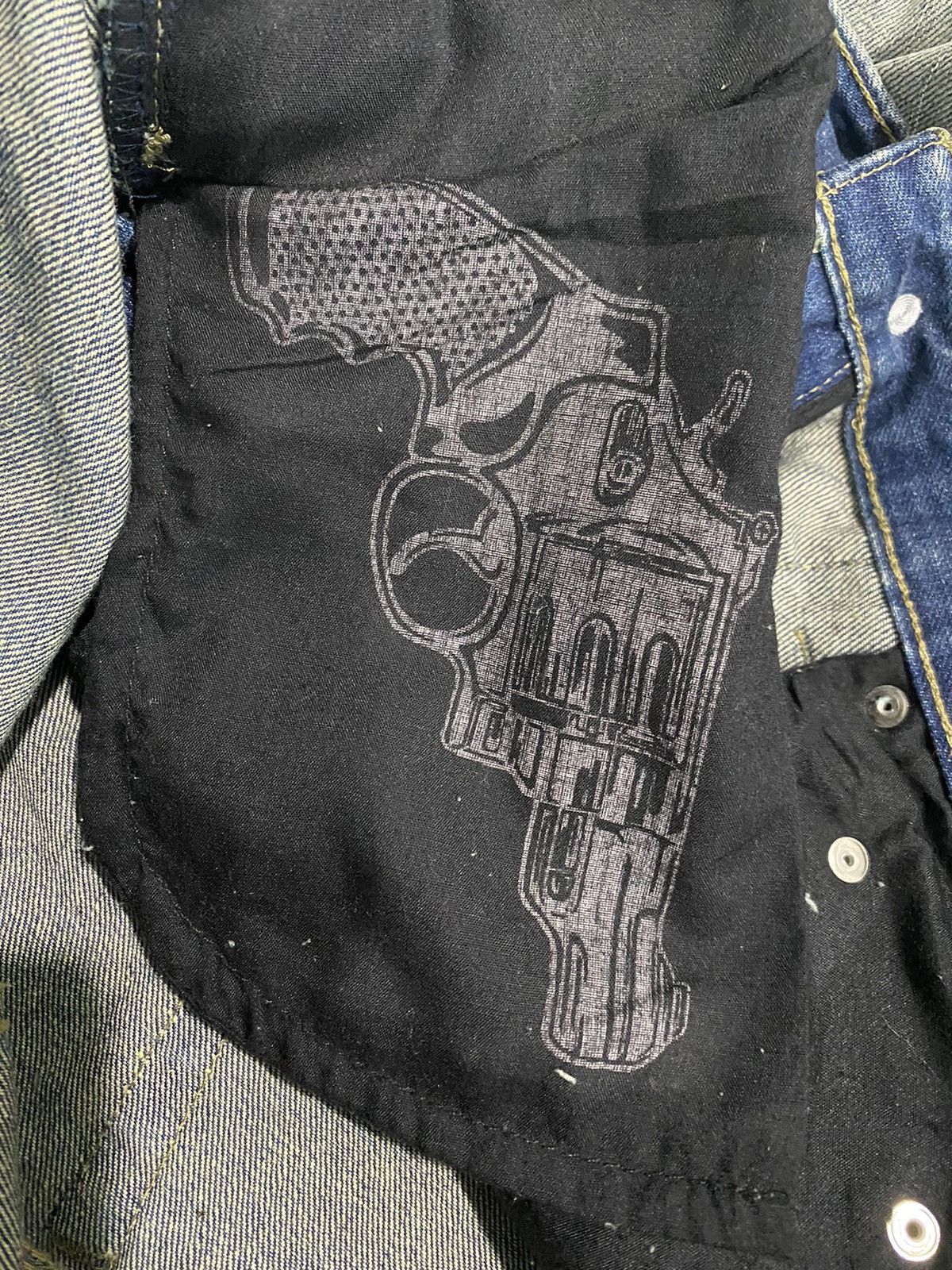 Japanese Brand × Kapital JAPAN BRAND OUTER SPACE RIPPED STYLE DENIM DISTRESS Size US 34 / EU 50 - 8 Thumbnail