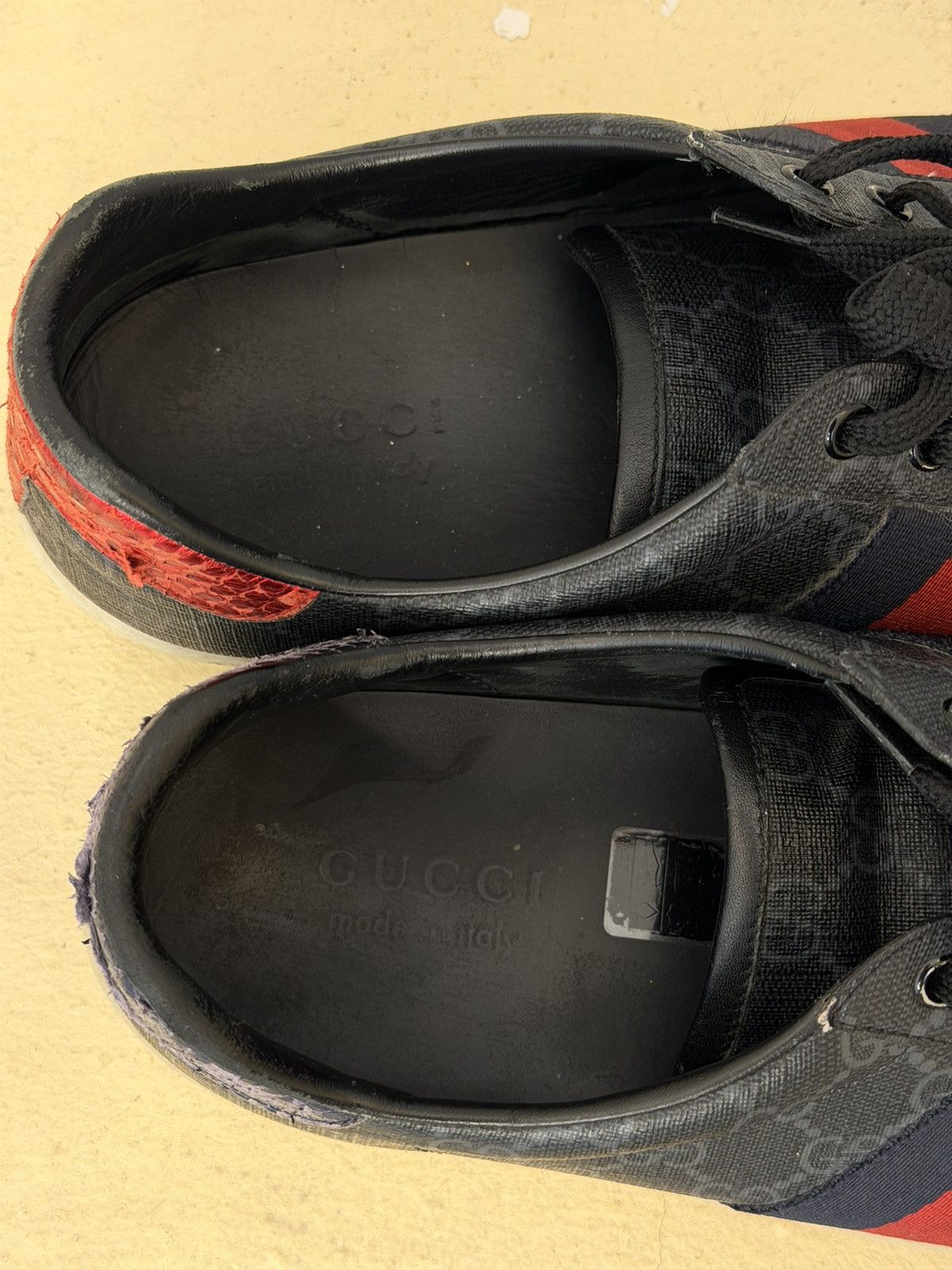 Gucci Gucci Ace Web GG Supreme Monogram Grey Sneakers Size 44 Size US 10.5 / EU 43-44 - 9 Thumbnail
