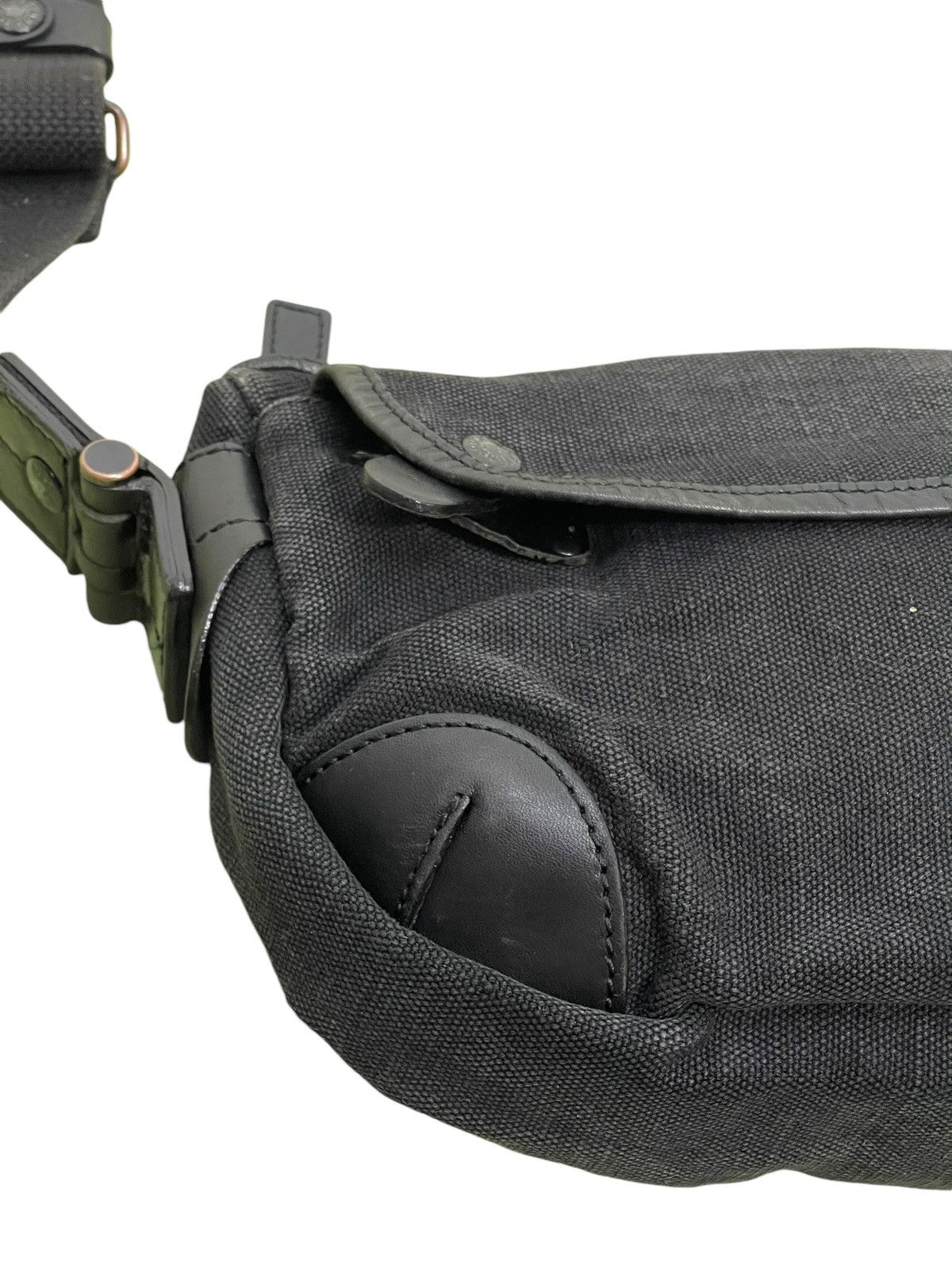 Japanese Brand Leather Cotton Canvas Birkenstock x Grips Cross Body Bag 5🟩 Size ONE SIZE - 5 Thumbnail