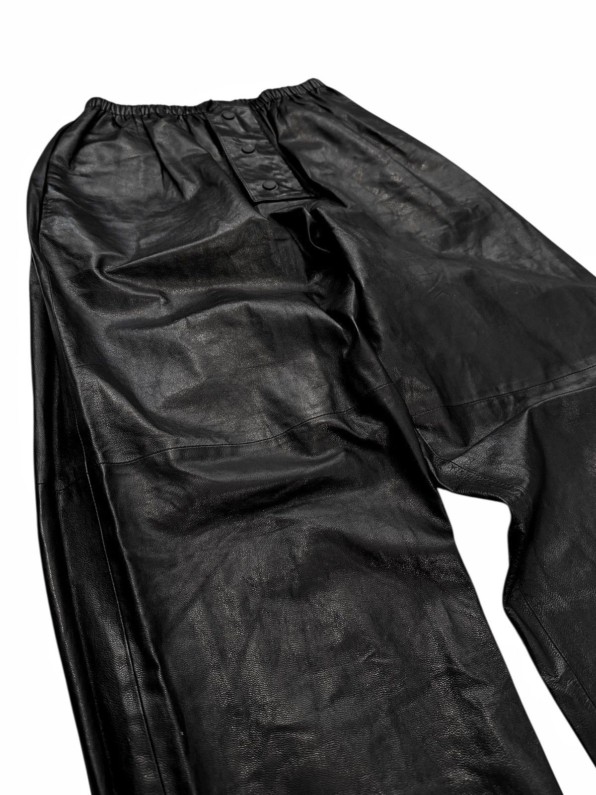 Prada $6000 2022 Triangle Patch Goat Leather Baggy Pants Size US 30 / EU 46 - 4 Thumbnail