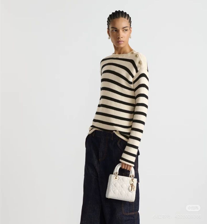 Dior Dior Side button striped rolled-edged sweater Size XS / US 0-2 / IT 36-38 - 9 Thumbnail