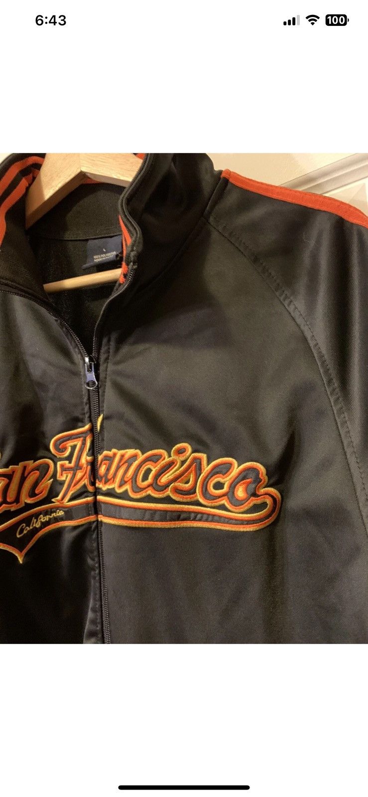Other San Francisco mens sz L jacket polyester black windbreaker Size US L / EU 52-54 / 3 - 3 Thumbnail