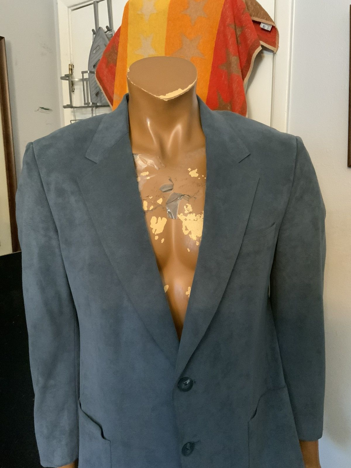 Designer × Vintage Vintage Halston Academy Awards Blue Halo Suede Blazer Jacket Size US S / EU 44-46 / 1 - 12 Thumbnail