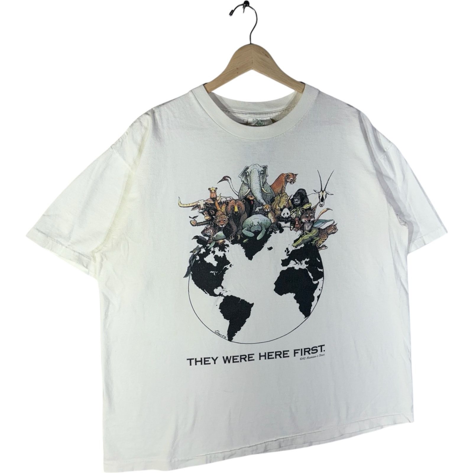 Vintage Vintage Wildlife "They Were Here First" Tee Large Size US L / EU 52-54 / 3 - 4 Thumbnail