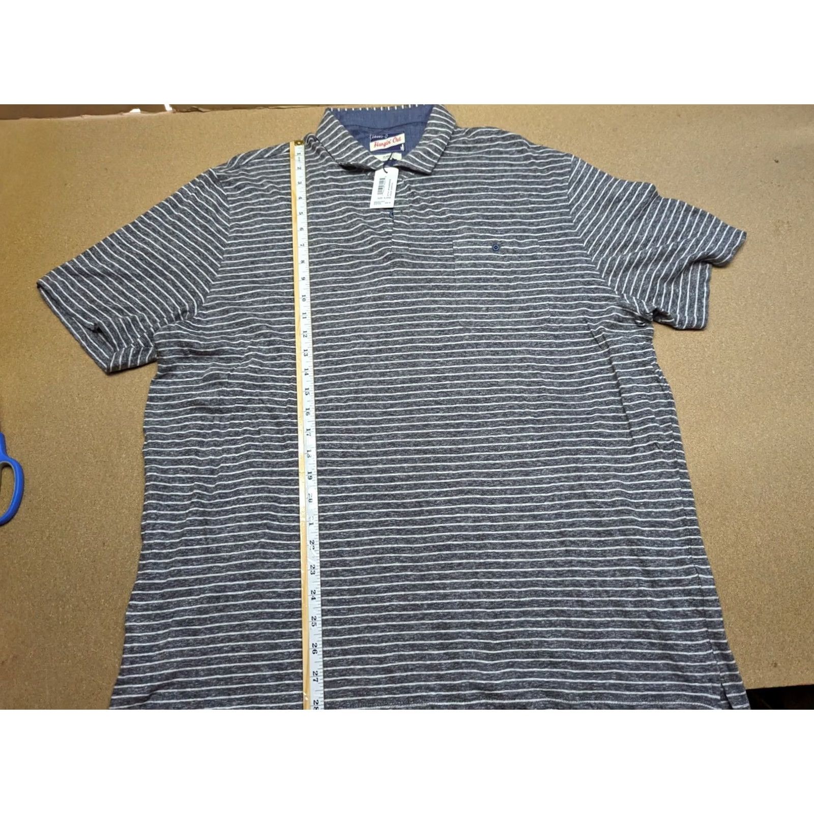 Vintage Johnny-O Polo Shirt Mens XL Short Sleeve Striped Gray White Cotton T-Shirt Golf Clothing Mens XL Size US XL / EU 56 / 4 - 4 Thumbnail