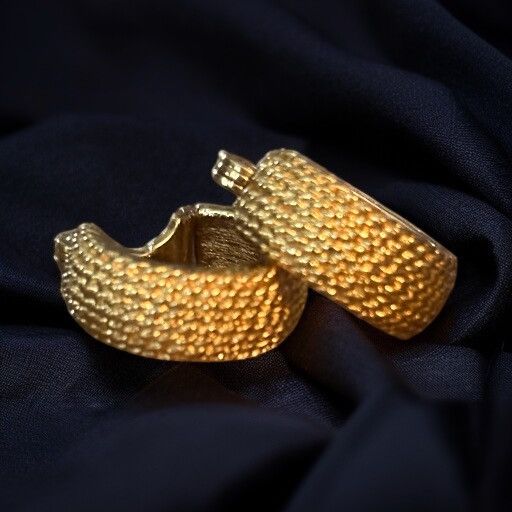 Monet Vintage Monet textured gold tone thick hoop clip on earrings Size ONE SIZE - 1 Thumbnail