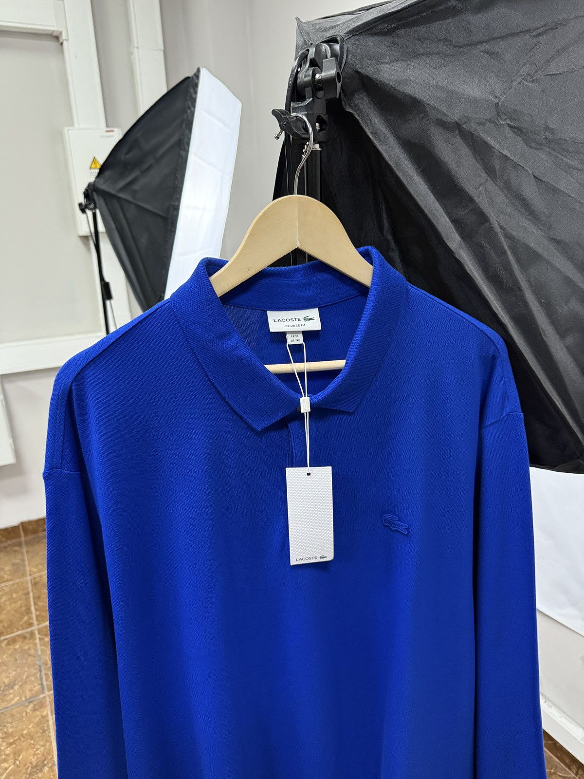 Lacoste 🇫🇷 NEW❗️ Lacoste Regular Fit Polo Long Sleeve Made in France Size US XXL / EU 58 / 5 - 1 Thumbnail