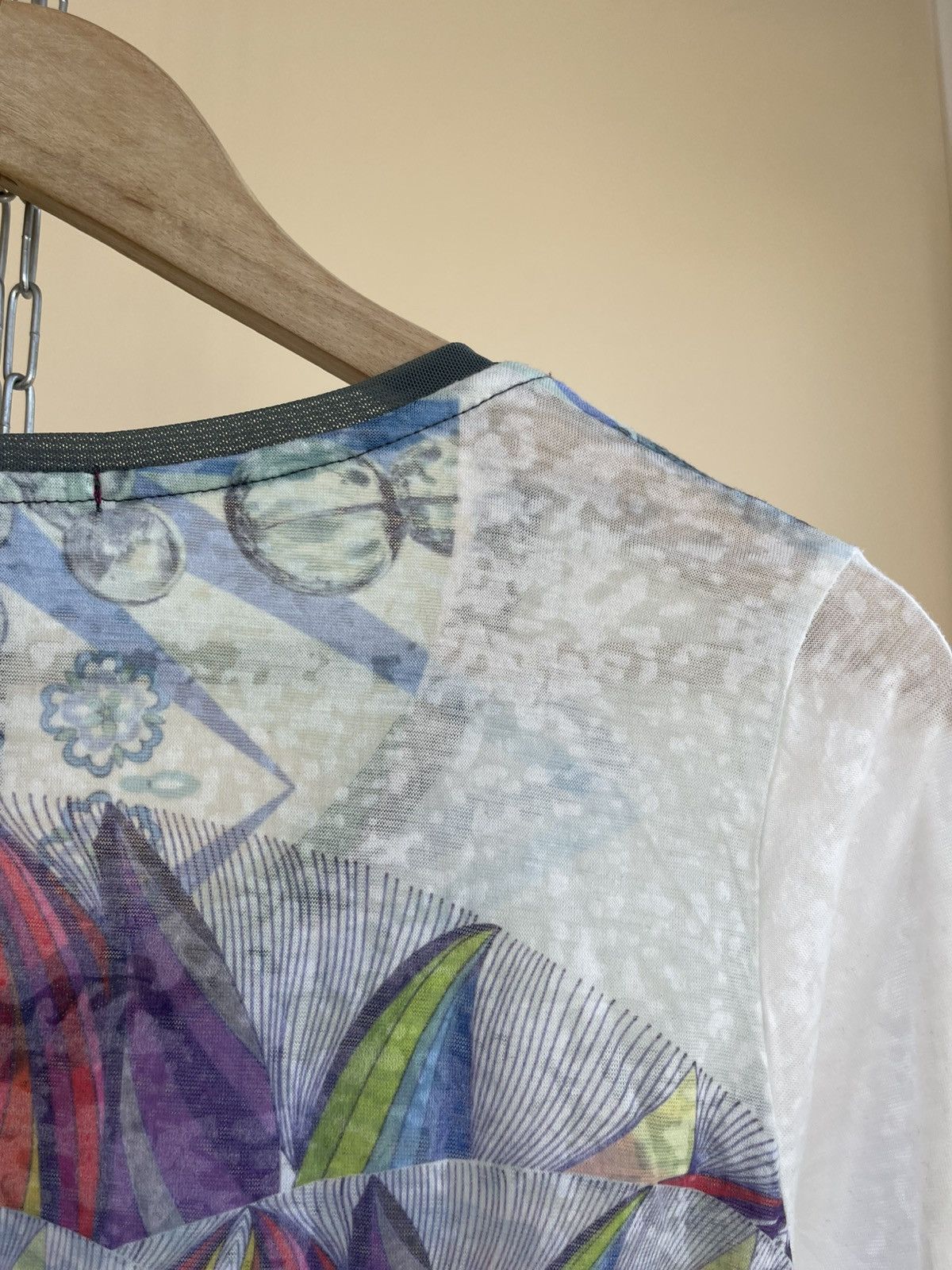 Custo Barcelona Octopus Abstract Print Viscose Mesh Long Sleeve Top T-Shirt Size M / US 6-8 / IT 42-44 - 8 Thumbnail