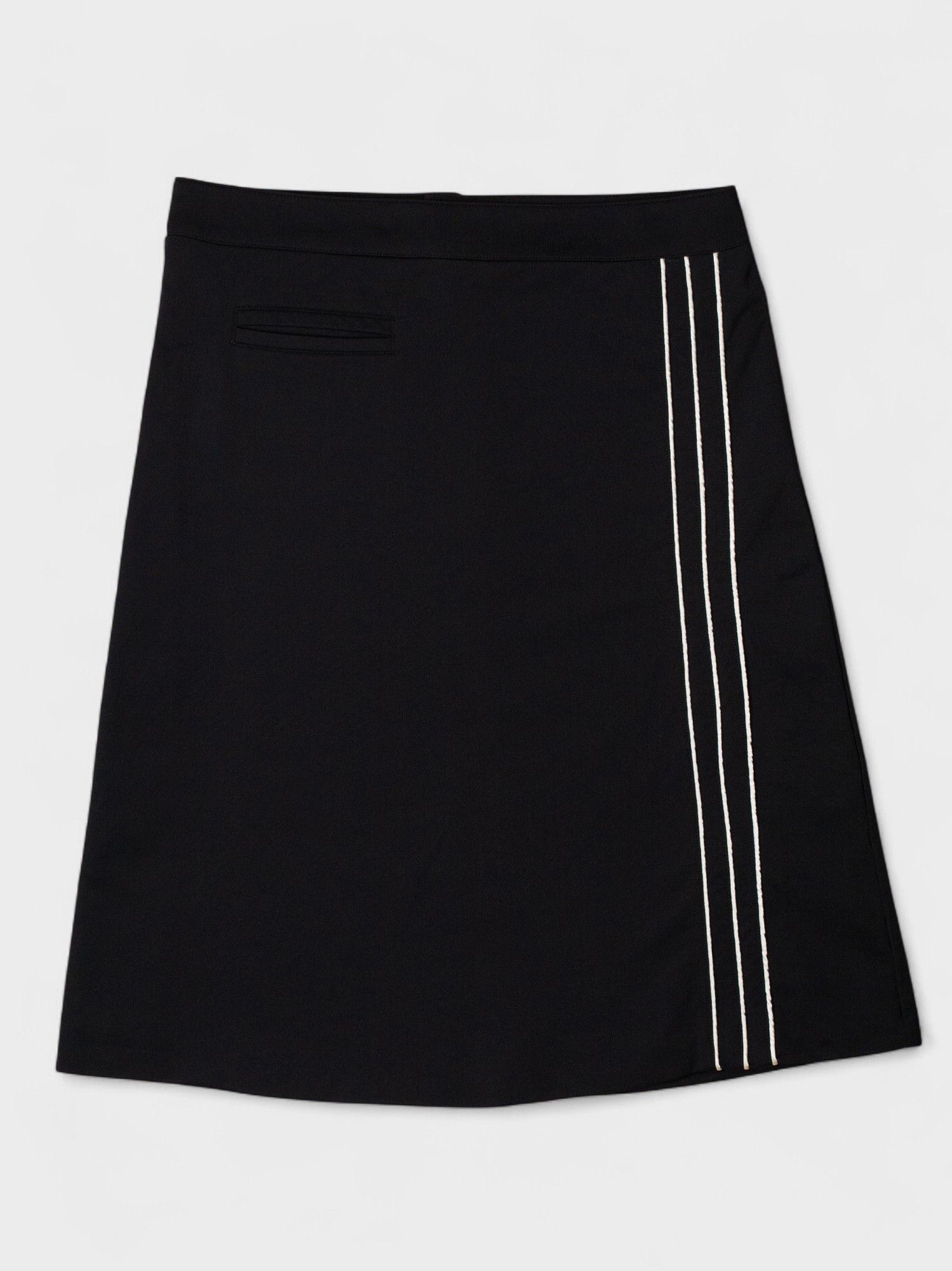 Y-3 × Yohji Yamamoto Y-3 - A/W 2006 - three stripes midi skirt (black) Size 27" / US 4 / IT 40 - 1 Thumbnail