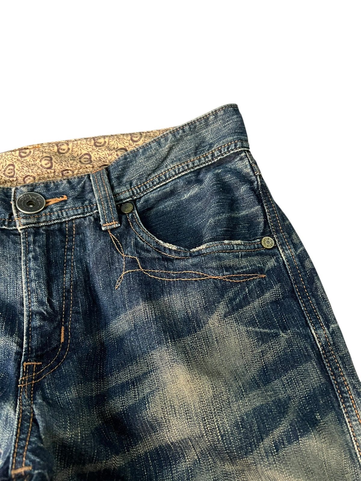 Edwin × If Six Was Nine × Le Grande Bleu (L.G.B.) 💥FLARE💥VINTAGE EDWIN 503 BLUE TRIP NICE DESIGN Size US 33 - 6 Thumbnail