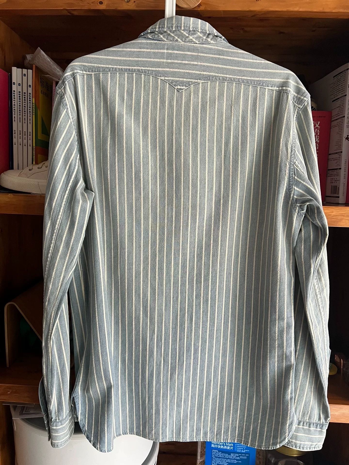 RRL Ralph Lauren RRL Striped Indigo Distressed Pullover Shirt Size US M / EU 48-50 / 2 - 5 Thumbnail