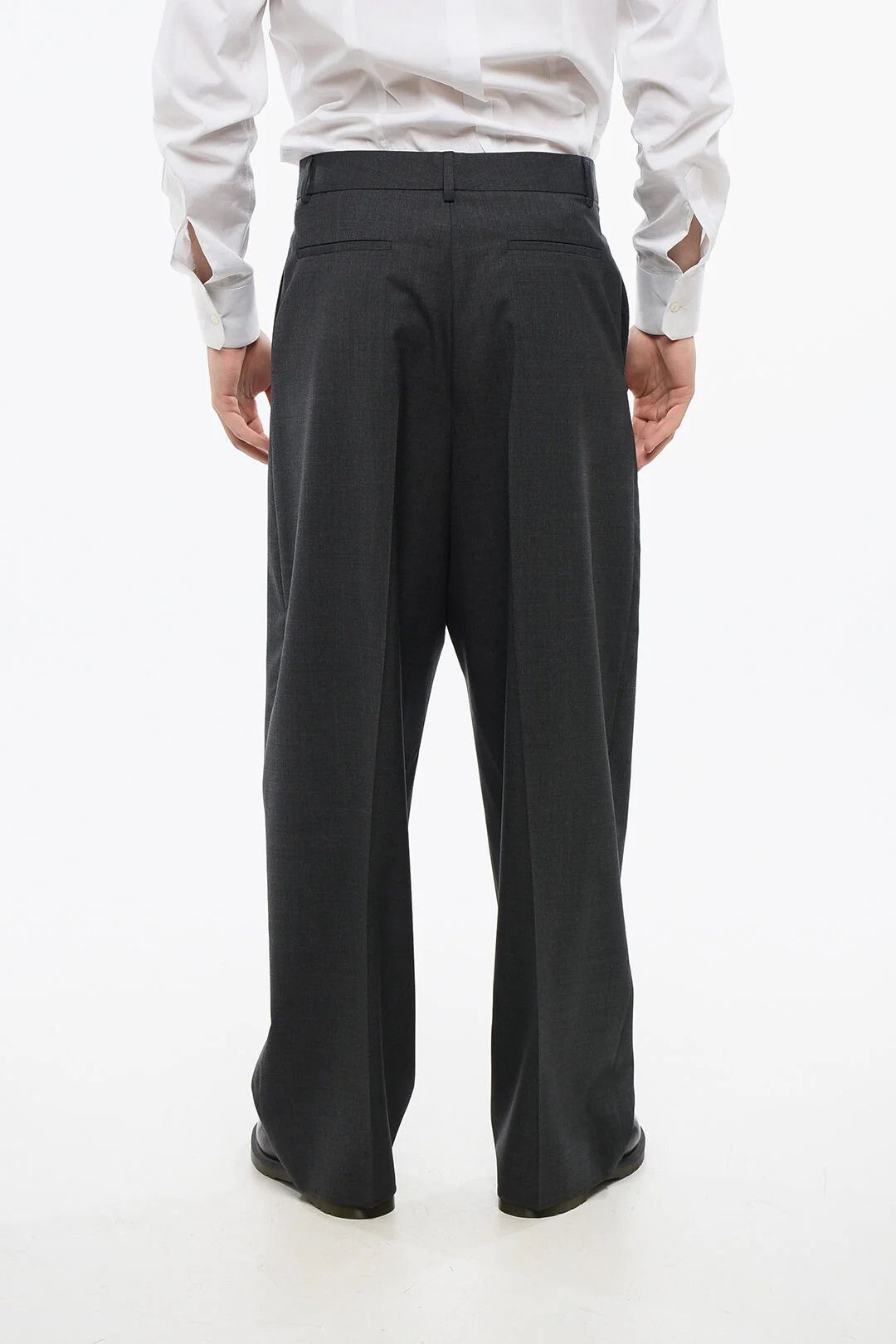 Valentino og1mm0426 Virgin Wool Straight-Leg Pant in Grey Size US 32 / EU 48 - 2 Thumbnail