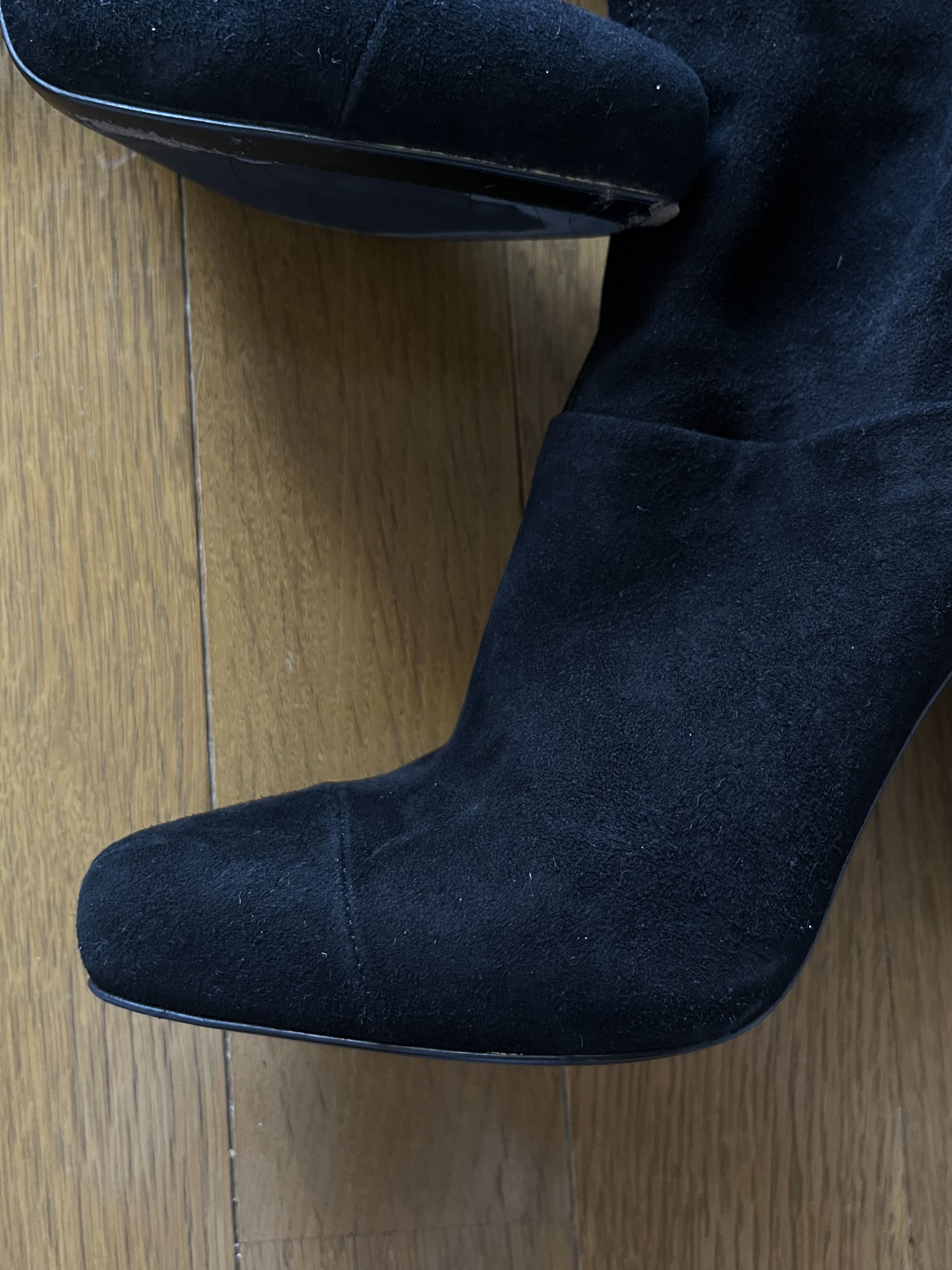 Prada black thigh high boots