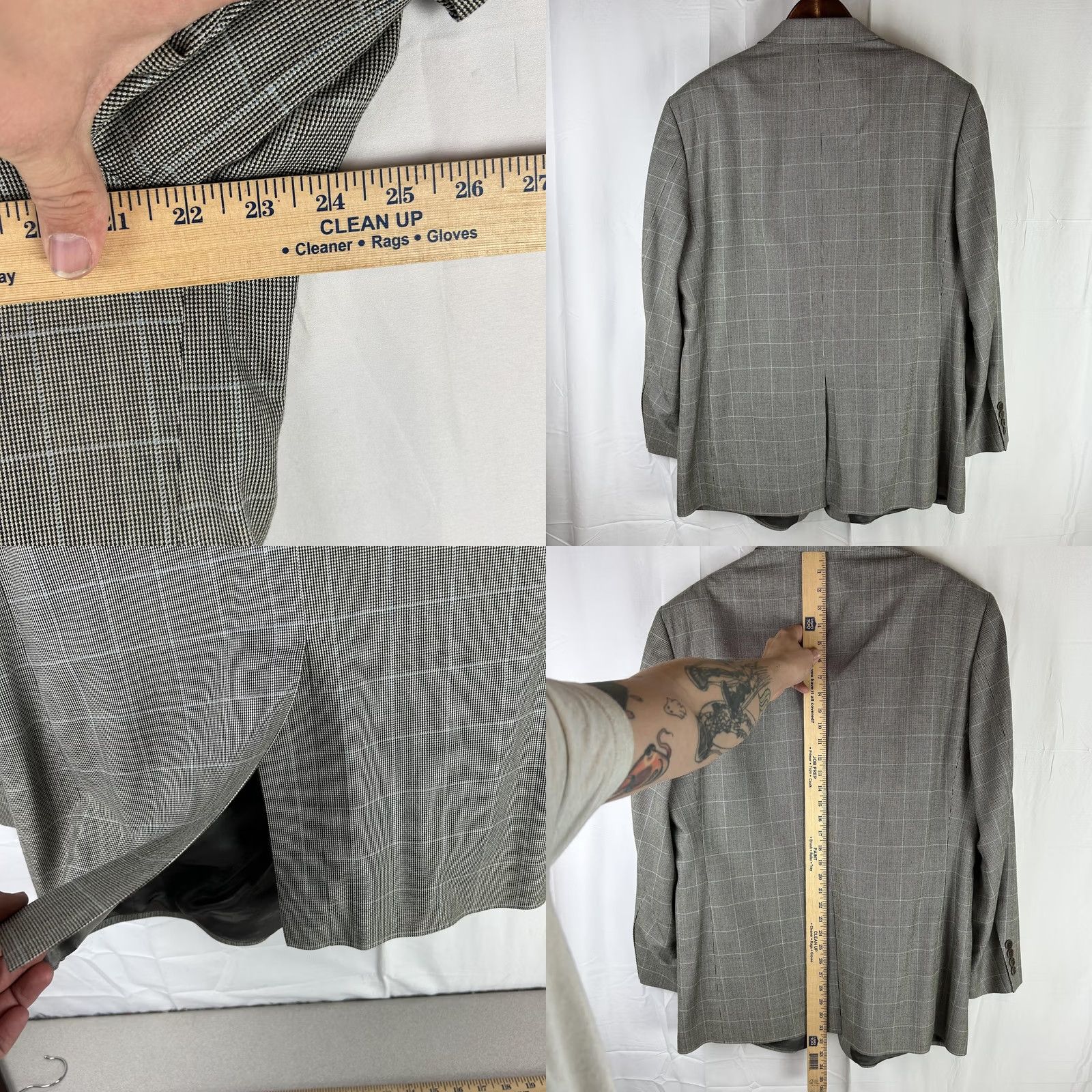 Brooks Brothers Brooks Brothers Sport Coat 346 Mens 46R Gray Plaid Silk Wool Tweed Two-Button Notch Lapel肩 Size US S / EU 44-46 / 1 - 8 Thumbnail