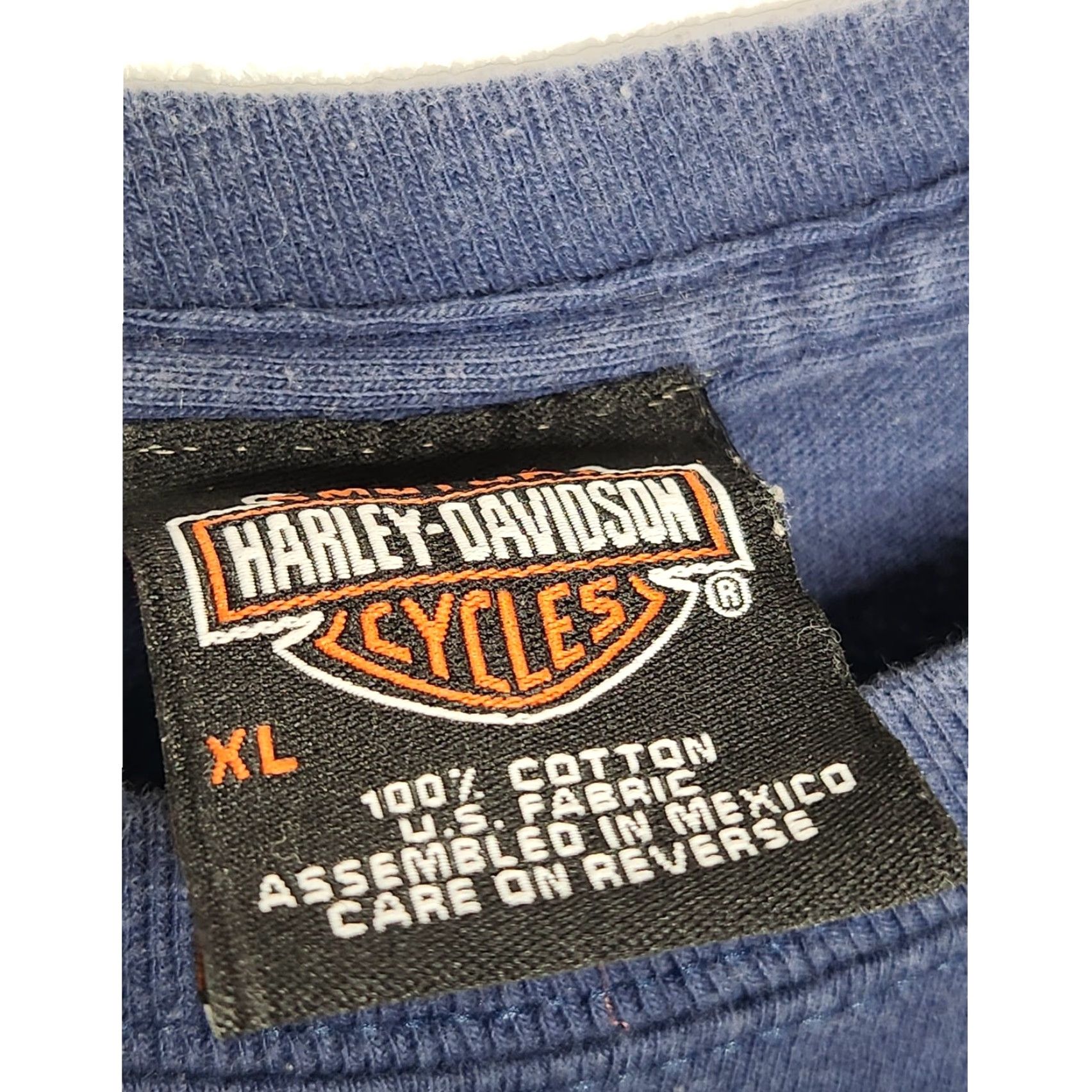 Harley Davidson VINTAGE Harley Davidson Eagle Blue Nature XL Double Sided y2k Biker HD Skater Shirt Mens Size US XL / EU 56 / 4 - 4 Thumbnail