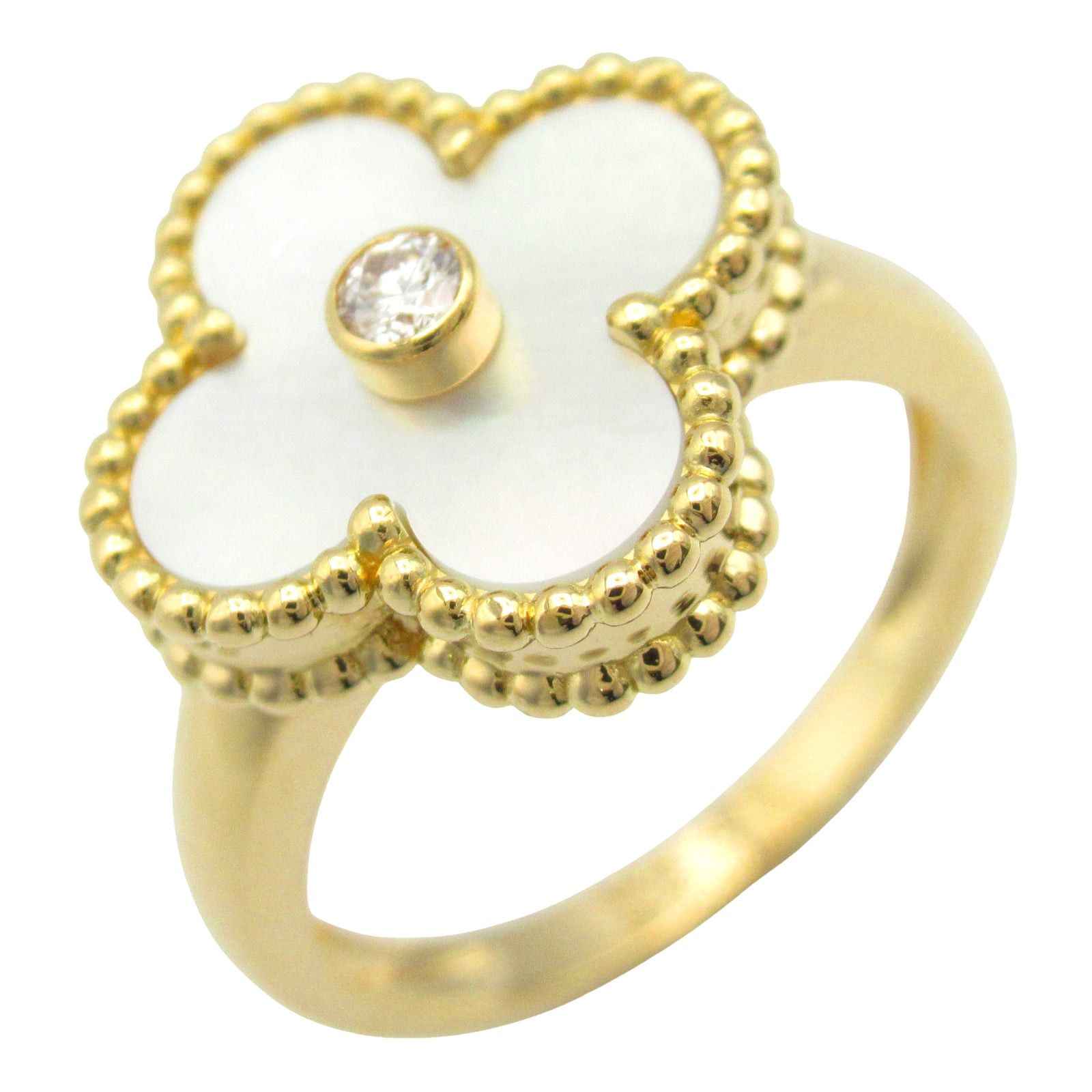 Van Cleef & Arpels Van Cleef Arpels Alhambra Ring Mother Of Pearl 1Pd K18 (Yellow Gold) Diamond White Clear Size ONE SIZE - 1 Thumbnail