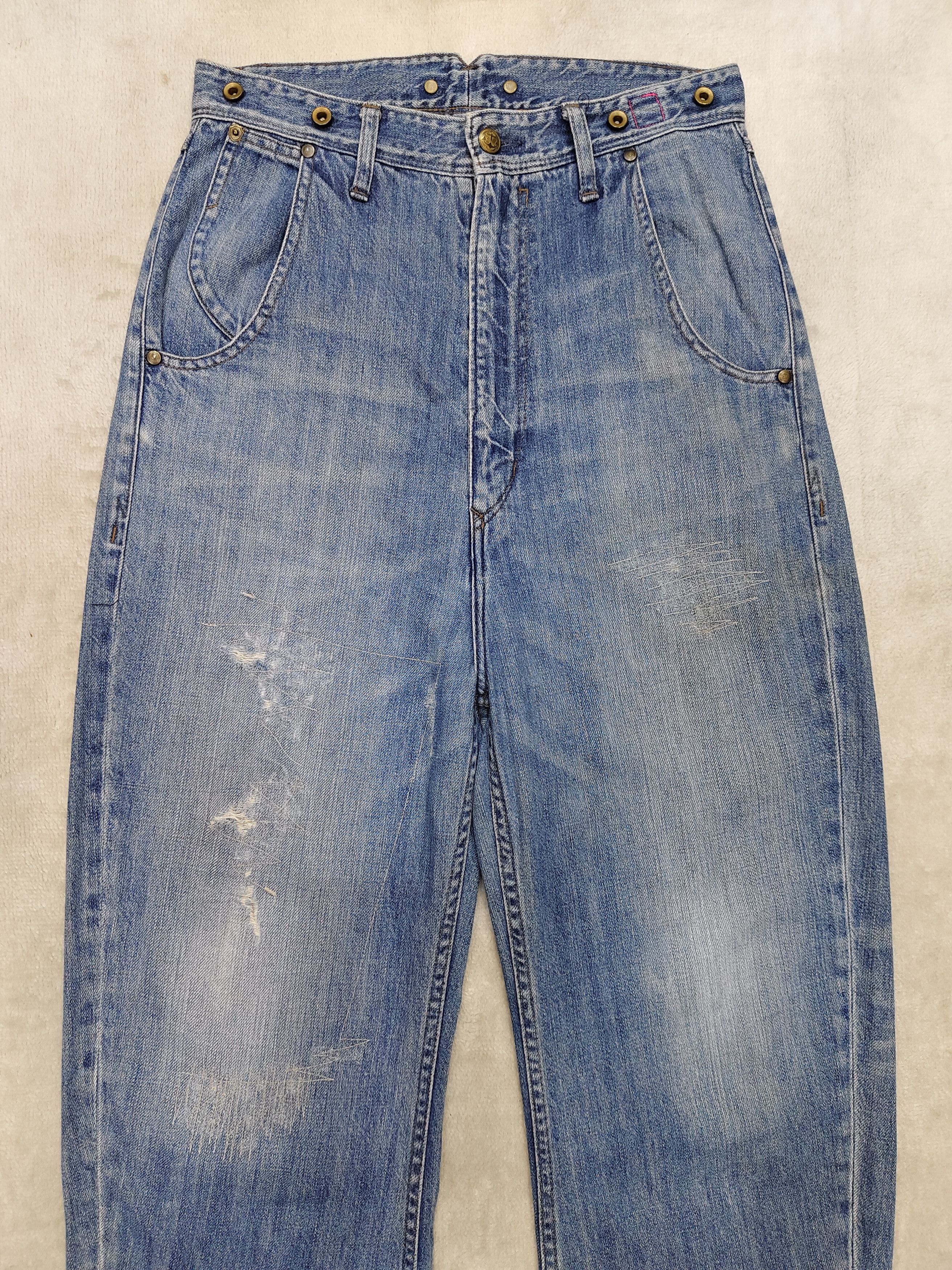 Journal Standard 00s Jouetie - Heritage Back Buckle Workwear Distressed Jeans Size US 30 / EU 46 - 2 Thumbnail