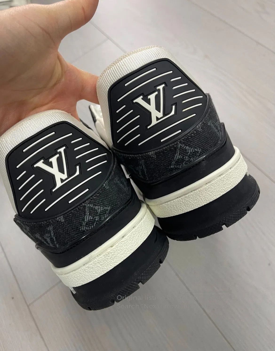 Louis Vuitton Louis Vuitton Black and white denim low-top board shoes| Size US 9 / EU 42 - 3 Thumbnail