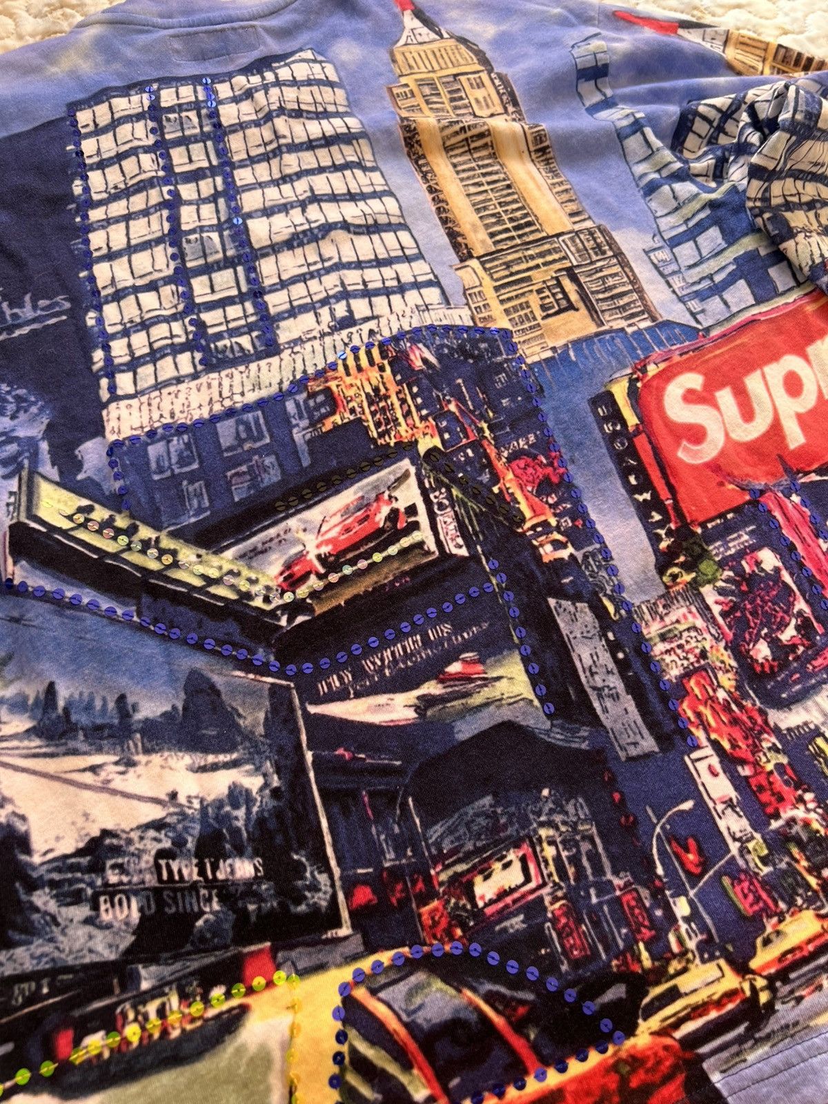 Supreme skyline day Sequin L S top long sleeve New York tee