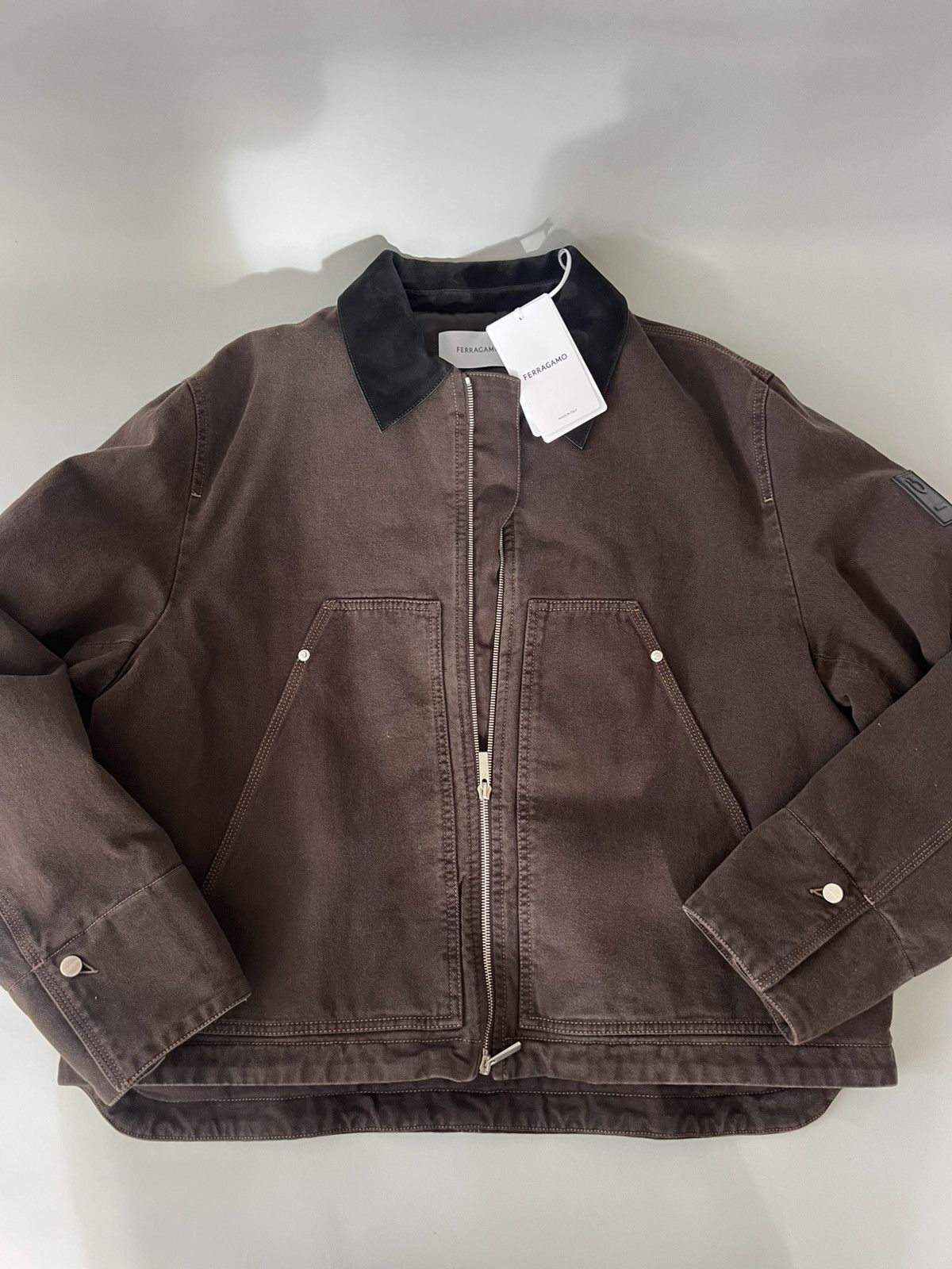 Salvatore Ferragamo $3.2K VALUE Padded Denim Blouson Jacket Size US XL / EU 56 / 4 - 5 Thumbnail