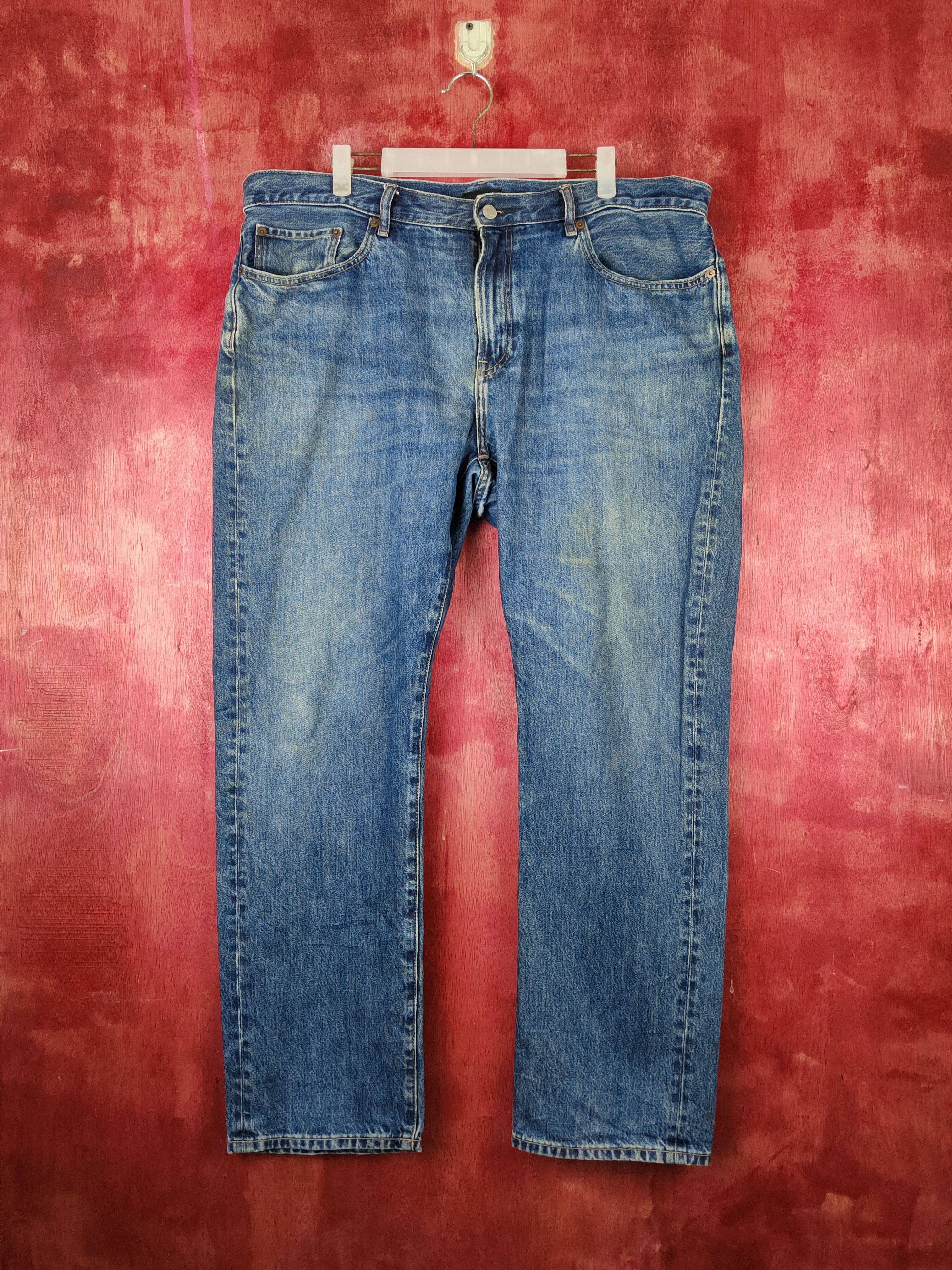 Japanese Brand Uniqlo Blue Distressed Ripped Jeans #S1692 Size US 38 / EU 54 - 1 Thumbnail