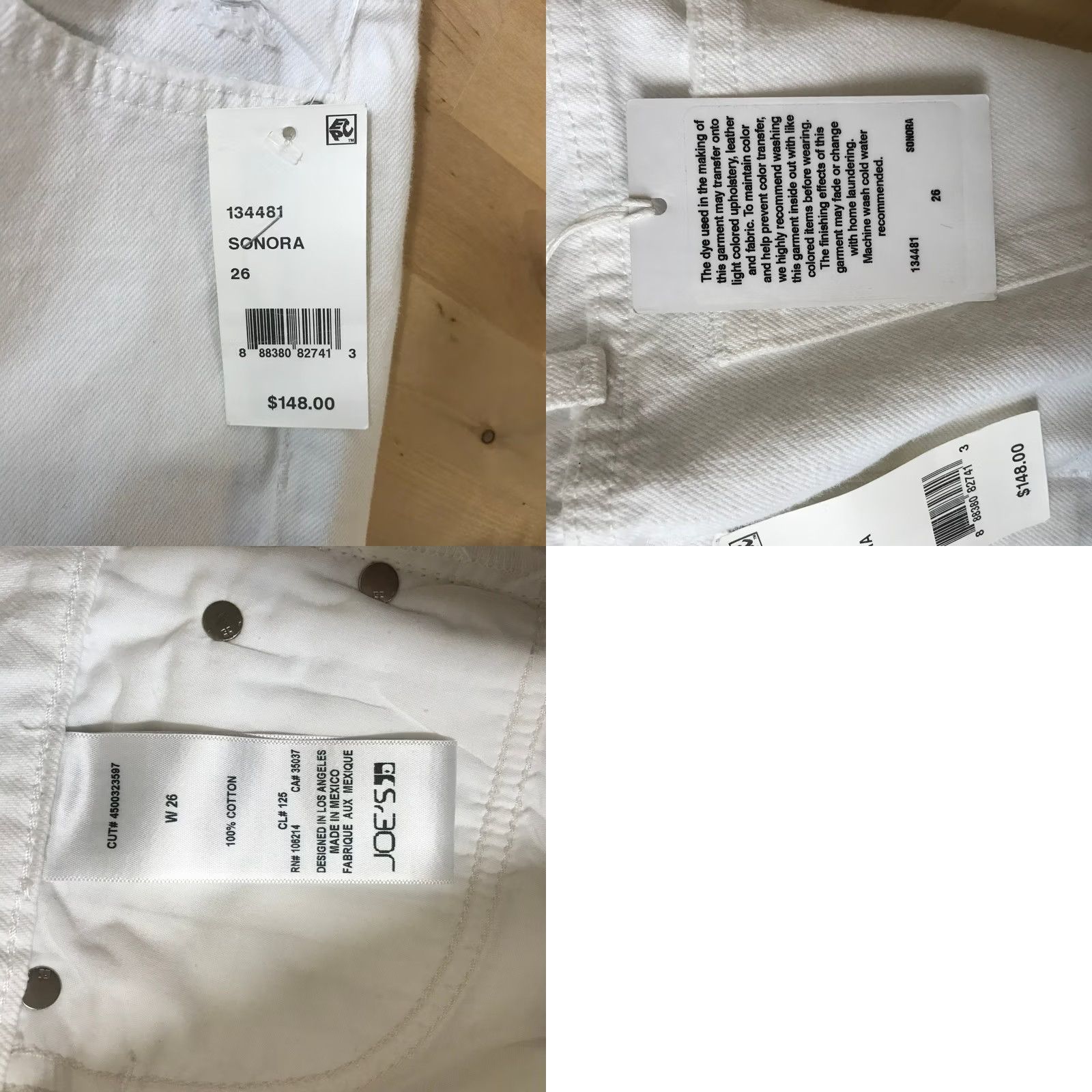 Vintage VINTAGE JOE'S JEANS Sonora White Distressed Denim Cut Off Shorts 26 Size 26" / US 2 / IT 38 - 8 Thumbnail