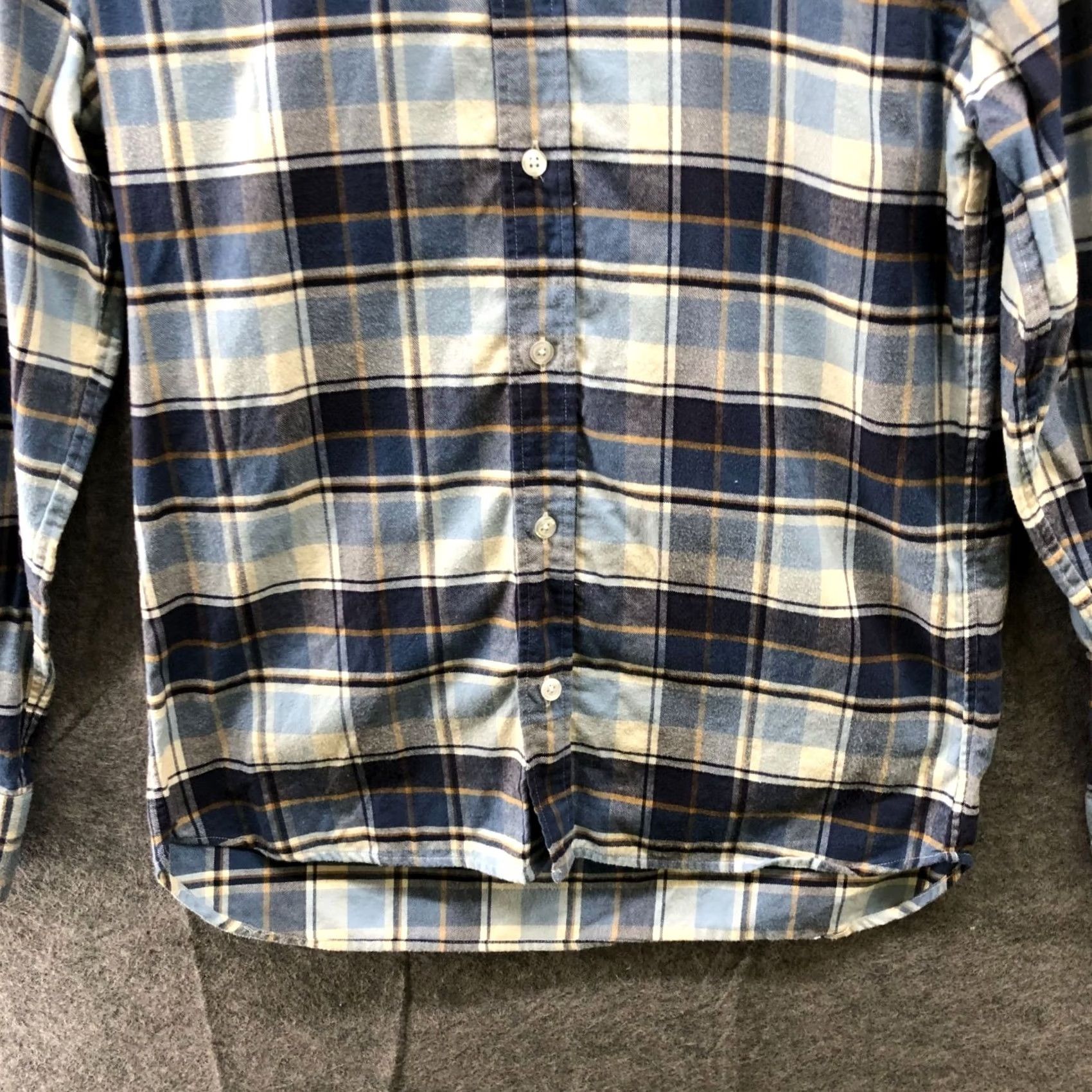 Portuguese Flannel Lisboa Shirt Mens S Blue Plaid Organic Cotton Portuguese Flannel Button-Up Shirt Regular Fit Size US S / EU 44-46 / 1 - 4 Thumbnail