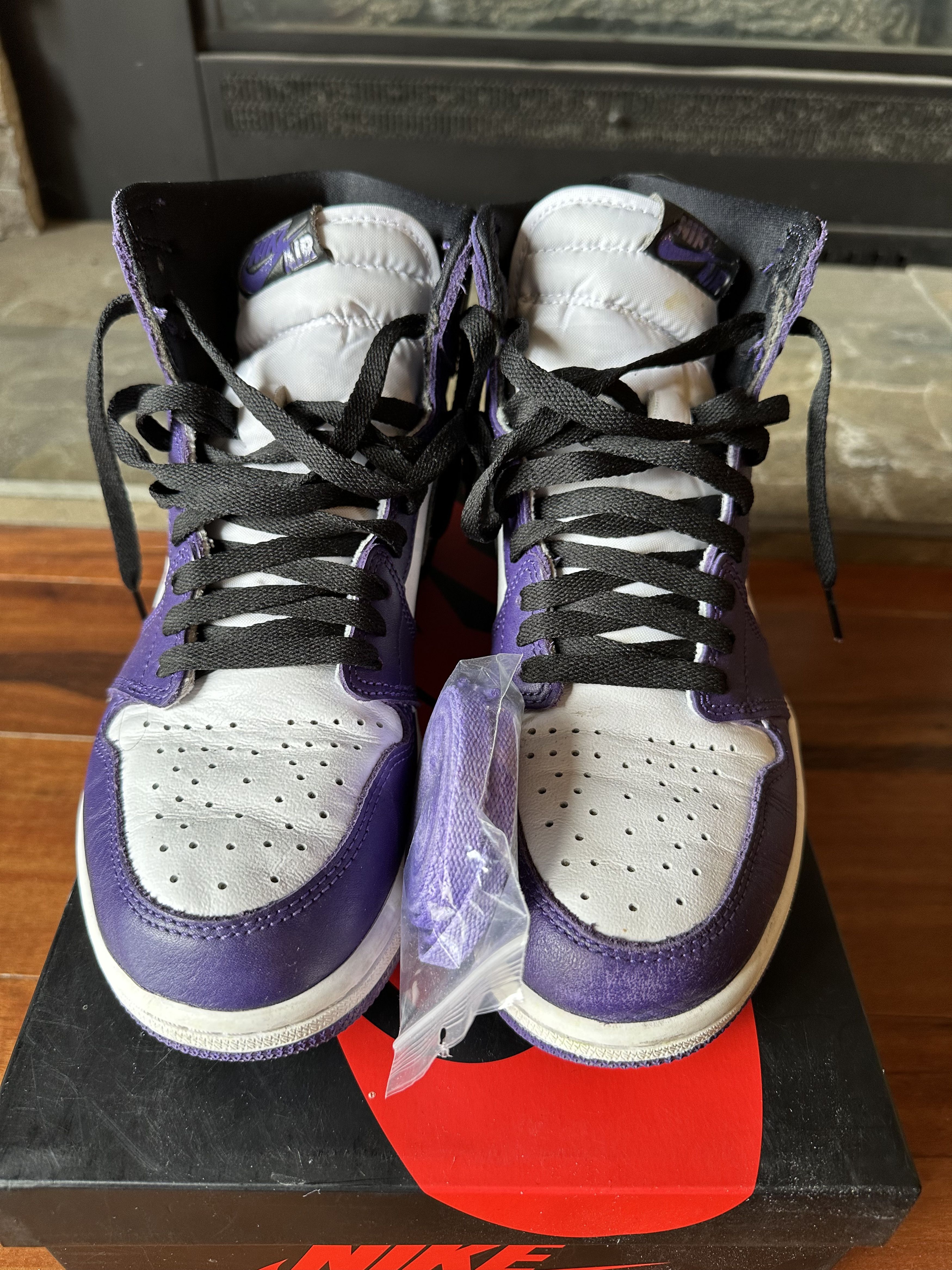 Jordan Brand Nike Air Jordan 1 High Court Purple Size US 8.5 / EU 41-42 - 4 Thumbnail