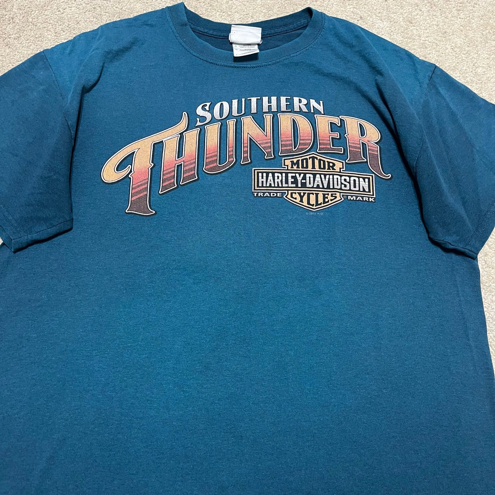 Harley Davidson Harley Davidson Southern Thunder Faded Turquoise Shirt Large Size US L / EU 52-54 / 3 - 1 Thumbnail