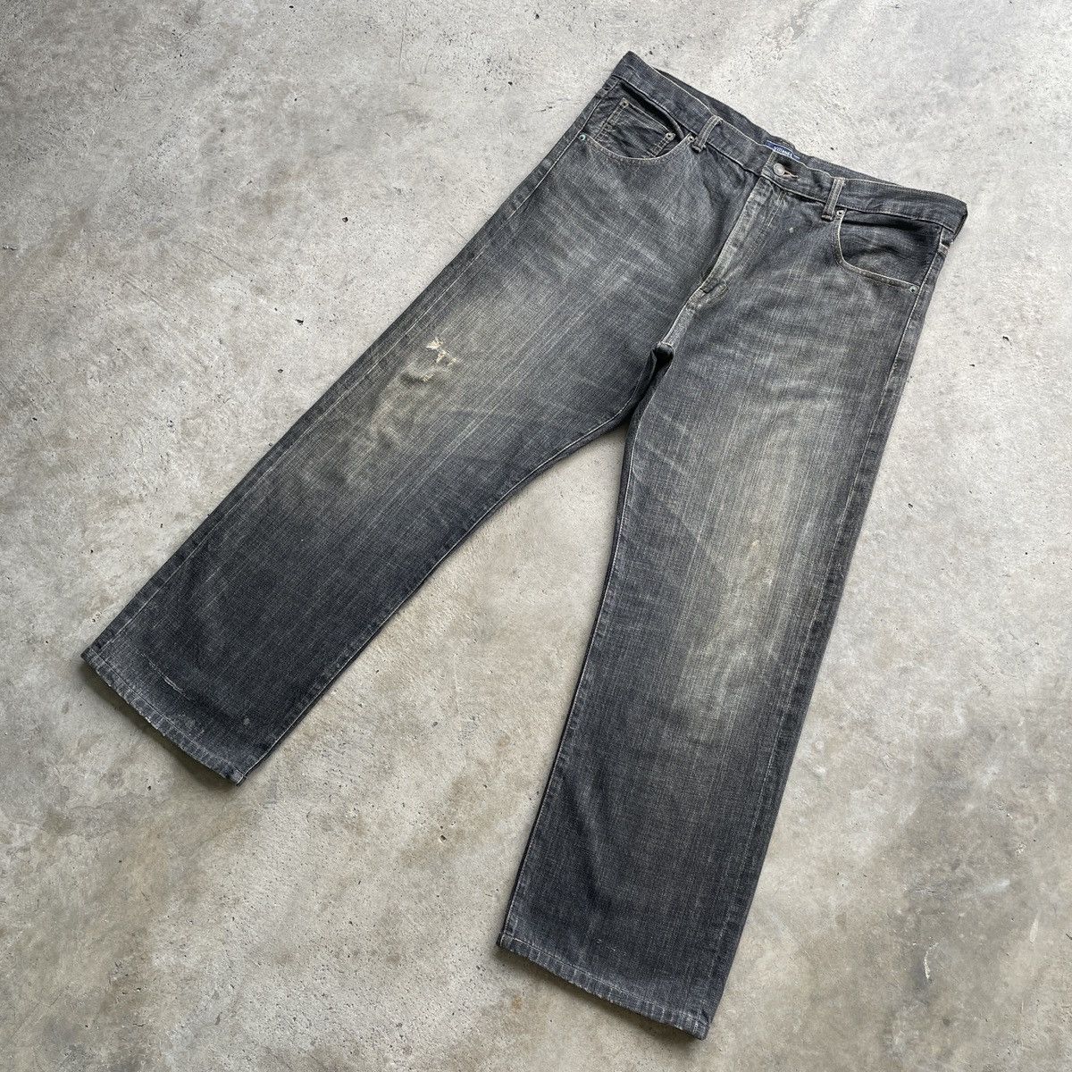 Japanese Brand W39x30💥 Vintage Villand Japan Black Faded Denim Jeans Pants Size US 39 - 2 Thumbnail