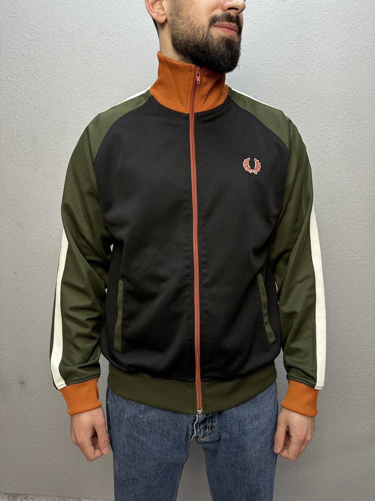 Vintage Fred Perry Track Jacket Full Zip Y2K Blokecore