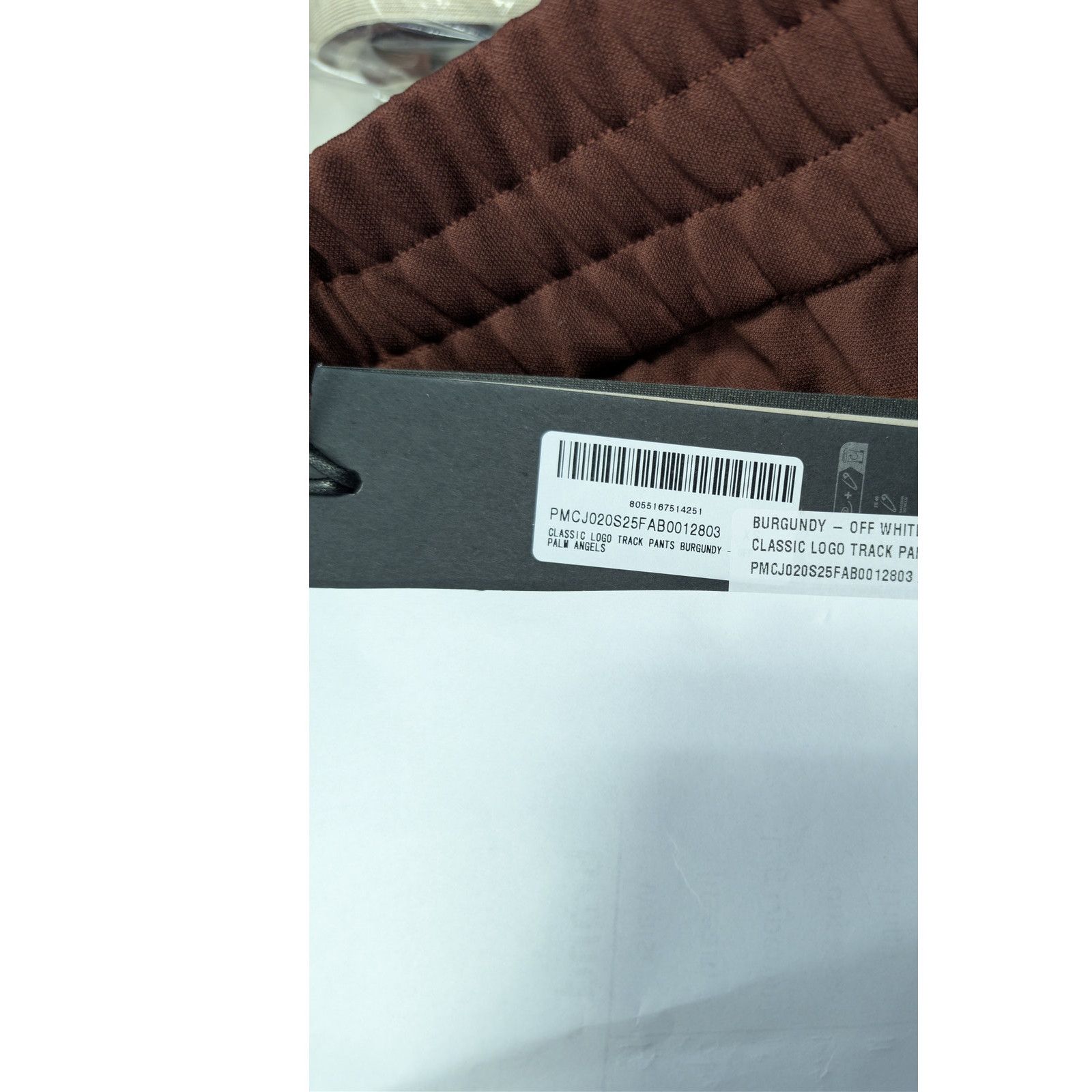 Palm Angels o1rshd1 Q:2 / Classic Logo Track Pants Burgundy / Off White Size US 30 / EU 46 - 22 Thumbnail