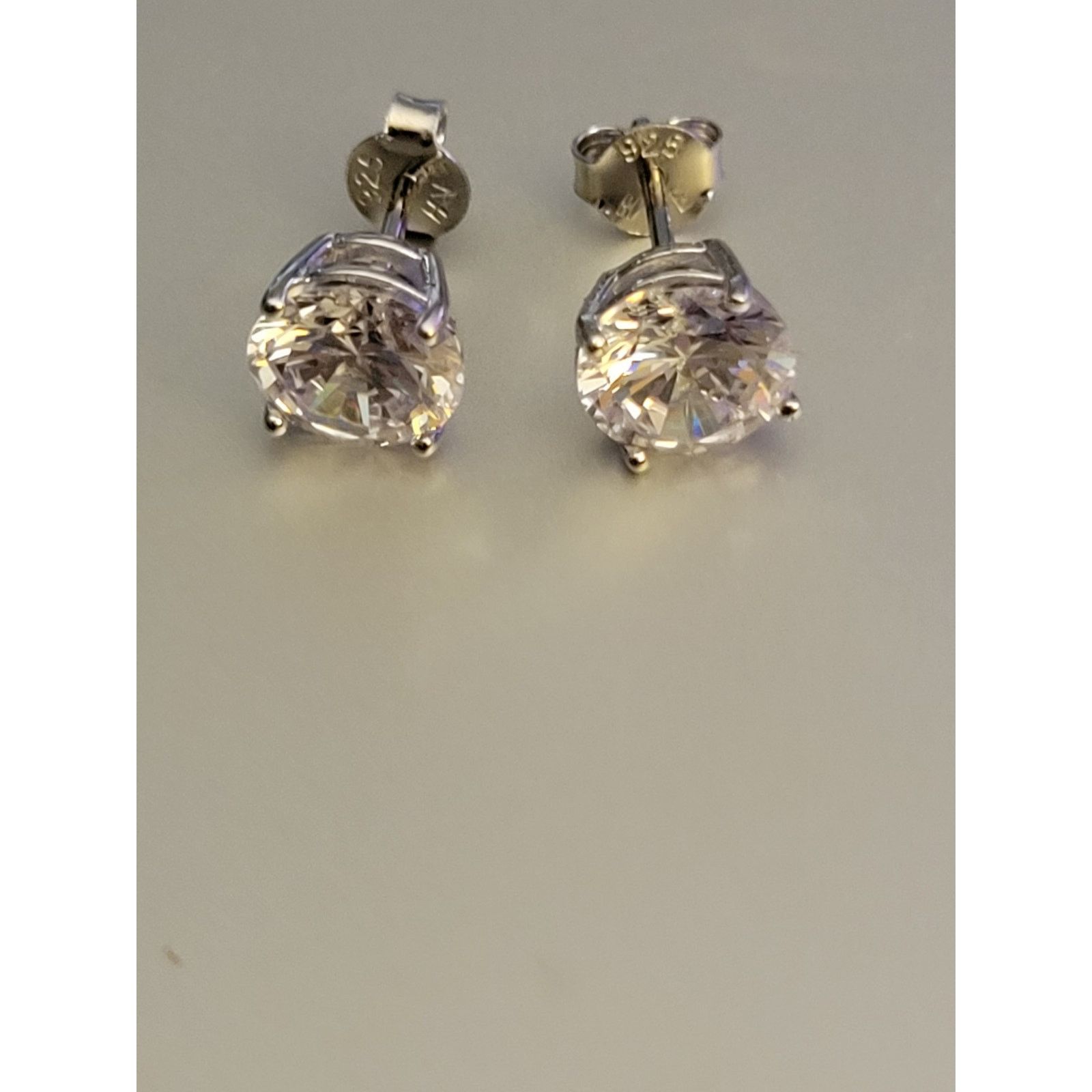 Other Sterling Silver 2 ct Cubic Zirconia Stud Earrings Size ONE SIZE - 1 Thumbnail