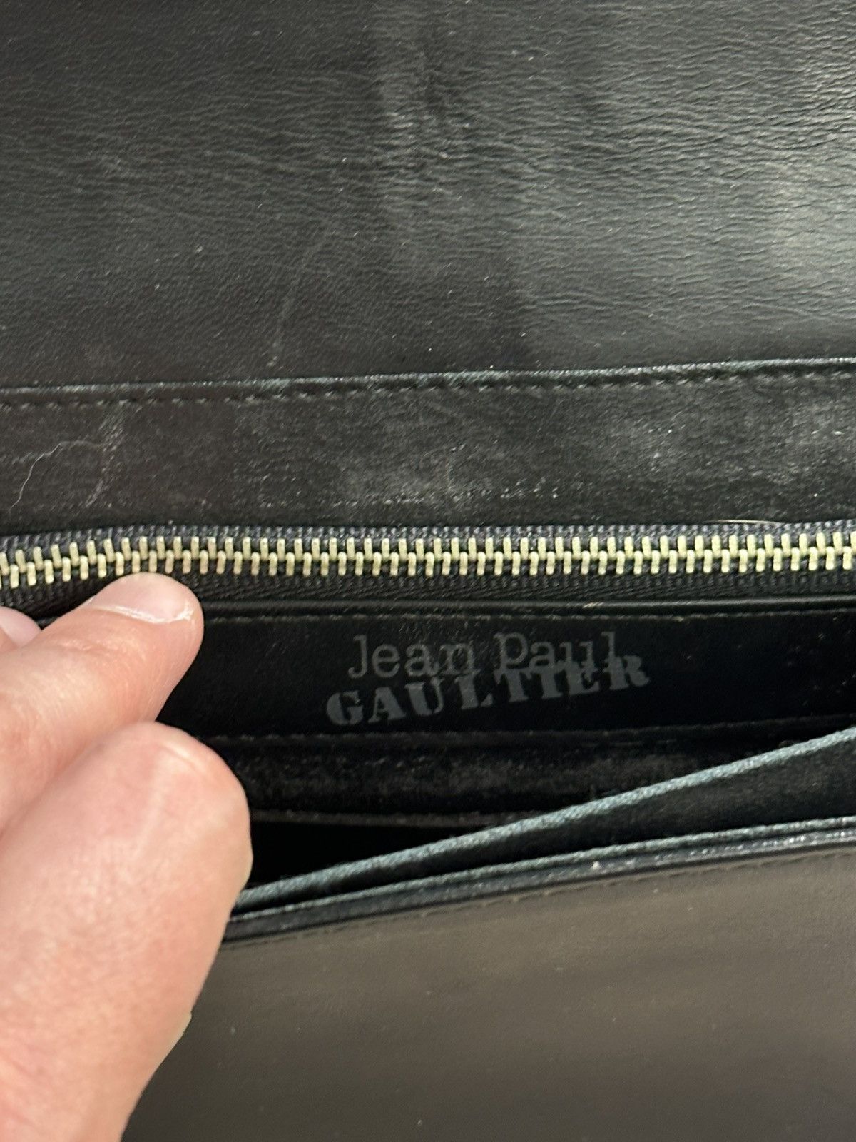 If Six Was Nine VINTAGE JEAN PAUL GAULTIER LEATHER BAG METAL PLATE LOGO Size ONE SIZE - 12 Thumbnail