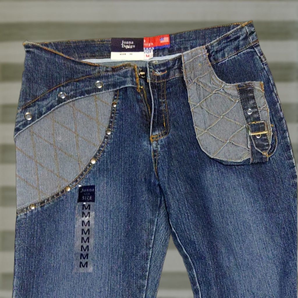 Denime VINTAGE Joana Designs Women's Classic Flare Jeans Blue Denim Embroidered Size Med 30 USA Size 30" / US 8 / IT 44 - 1 Thumbnail