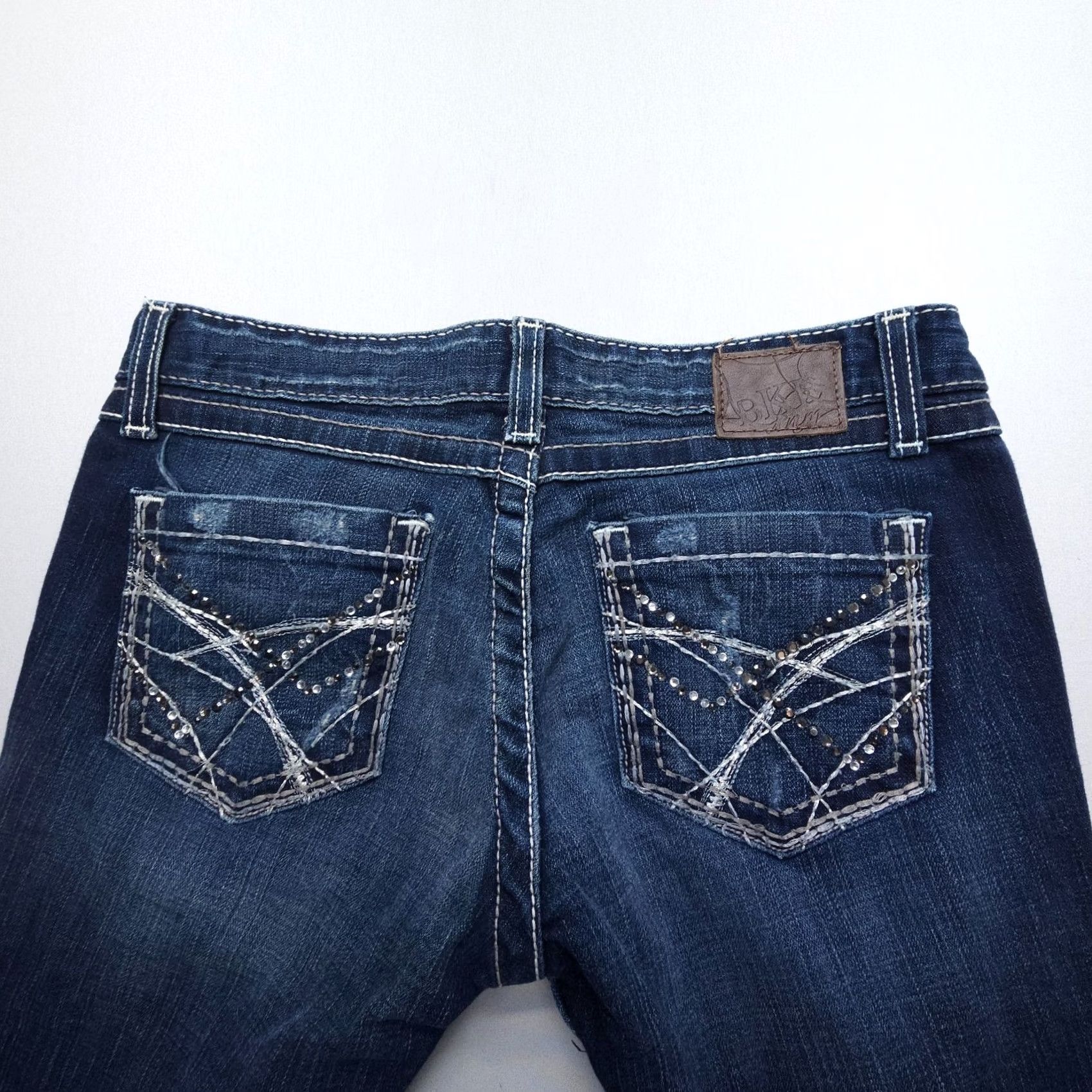 Vintage Buckle Buckle BKE Madison Skinny Low Rise Jeans 30 x 31.5 Dark Wash Embellished Womens Size 30 Blue Denim Vintage: No Size 30" / US 8 / IT 44 - 3 Thumbnail