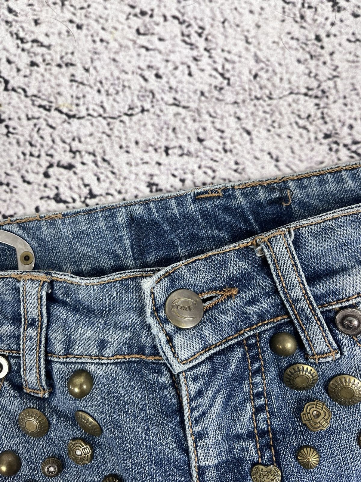 Vintage Archive Just Cavalli Studded Low Rise Jeans