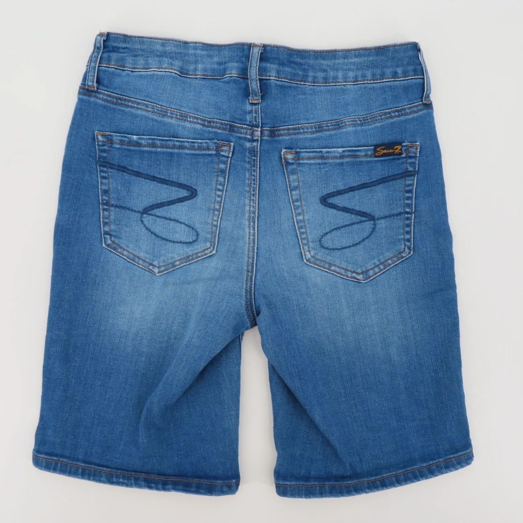 Vintage Seven Bermuda Shorts Denim Blue 4 Women's Regular Pockets 5-Pocket Cotton Blend Size 27" / US 4 / IT 40 - 5 Thumbnail