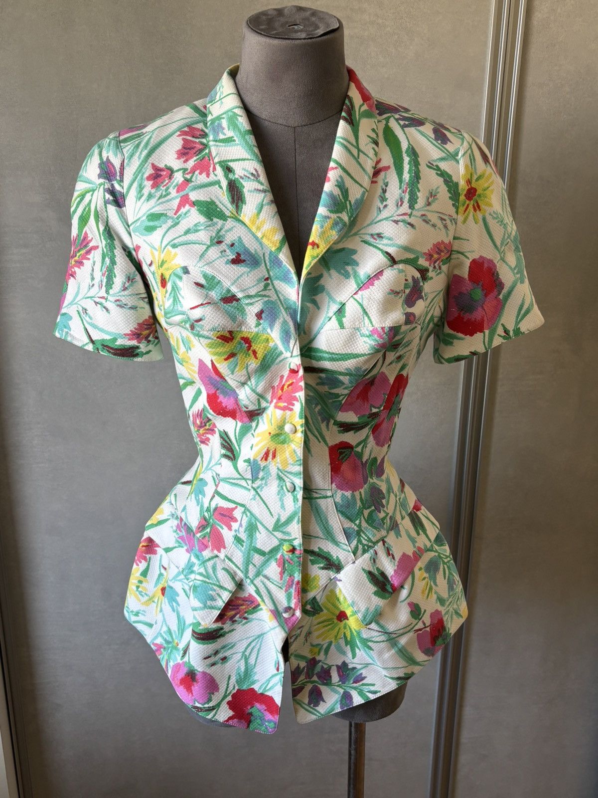Thierry Mugler Thierry Mugler Couture Floral Sculpted Jacket – Summer 1997 Size S / US 4 / IT 40 - 2 Thumbnail