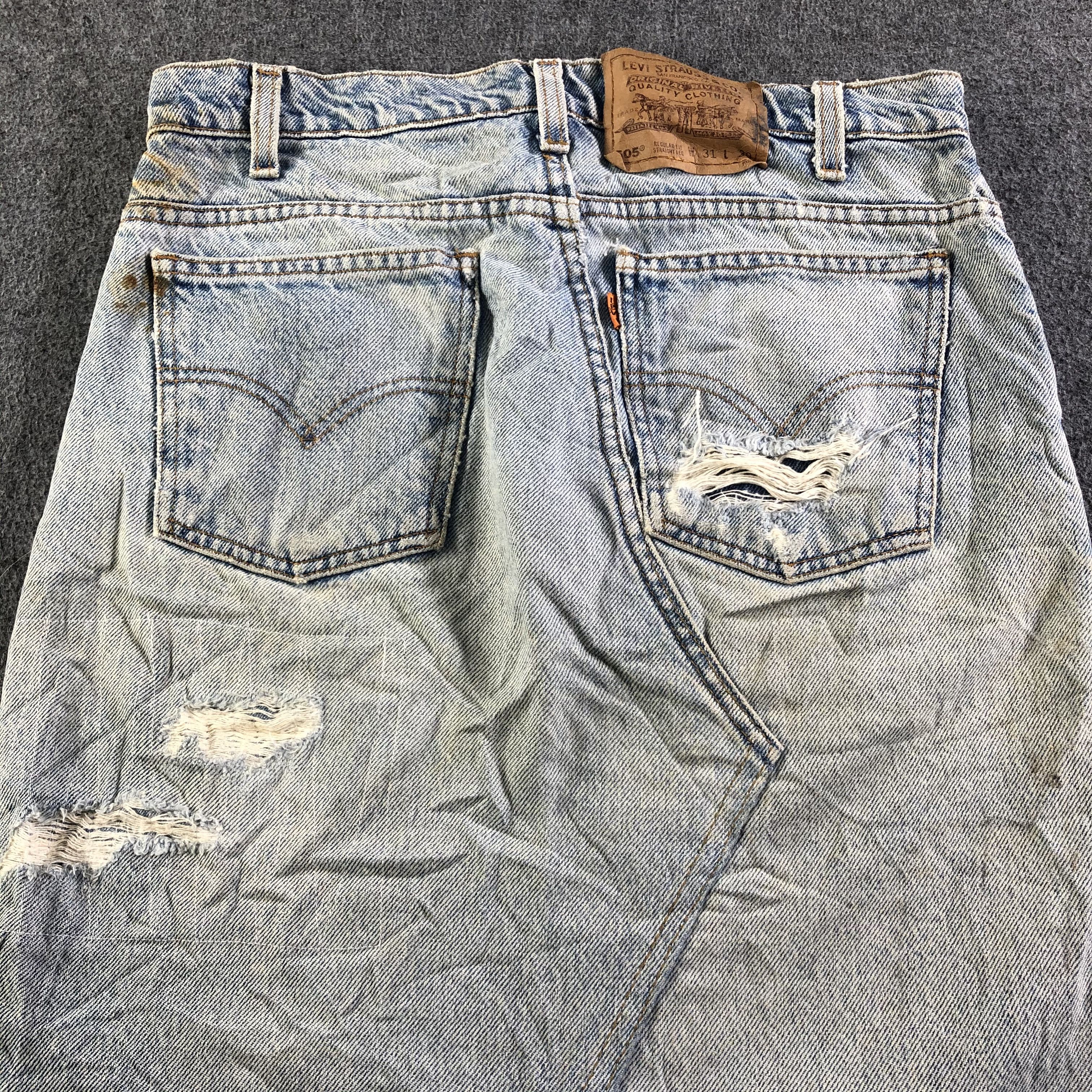 Levi's × Vintage Vintage Light Wash Levis 505 Skirt-J3737 Size 31" - 4 Thumbnail